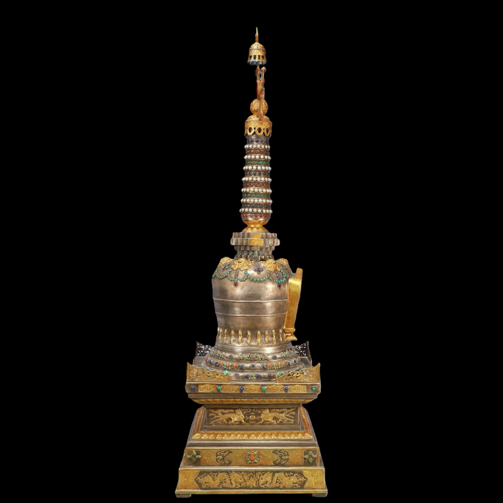 A Exquisite Gilt Silver Pagoda - 8