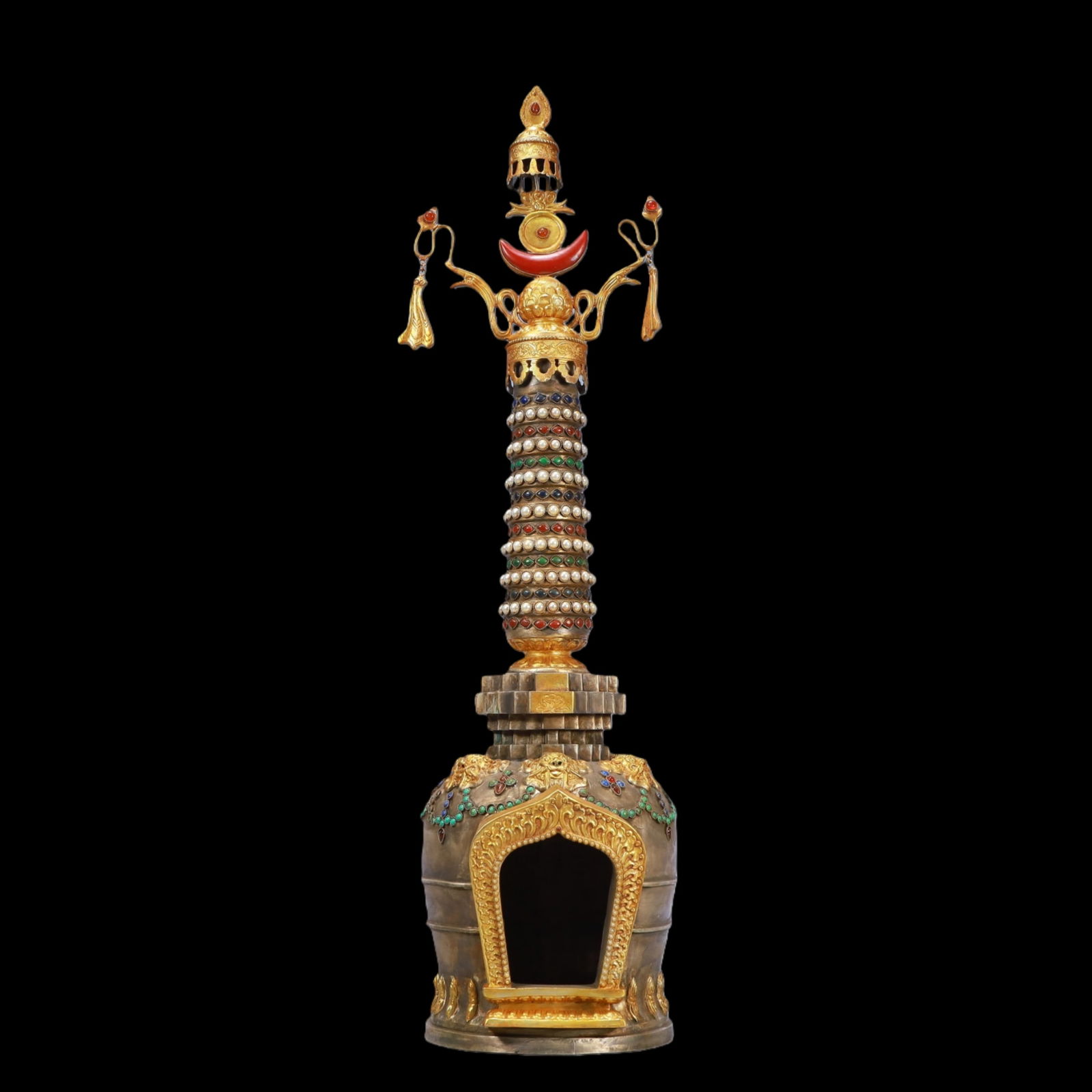 A Exquisite Gilt Silver Pagoda - 9