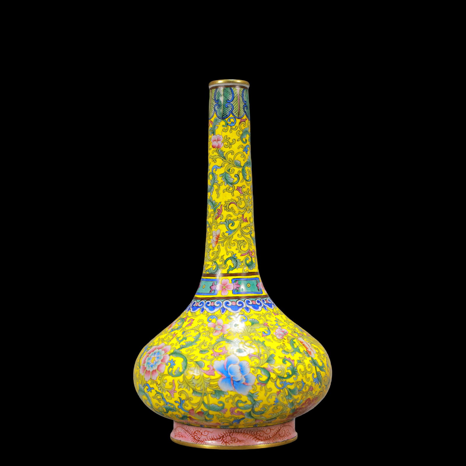 A Exquisite Coppery Enamel Lotus Pattern Vase - 5