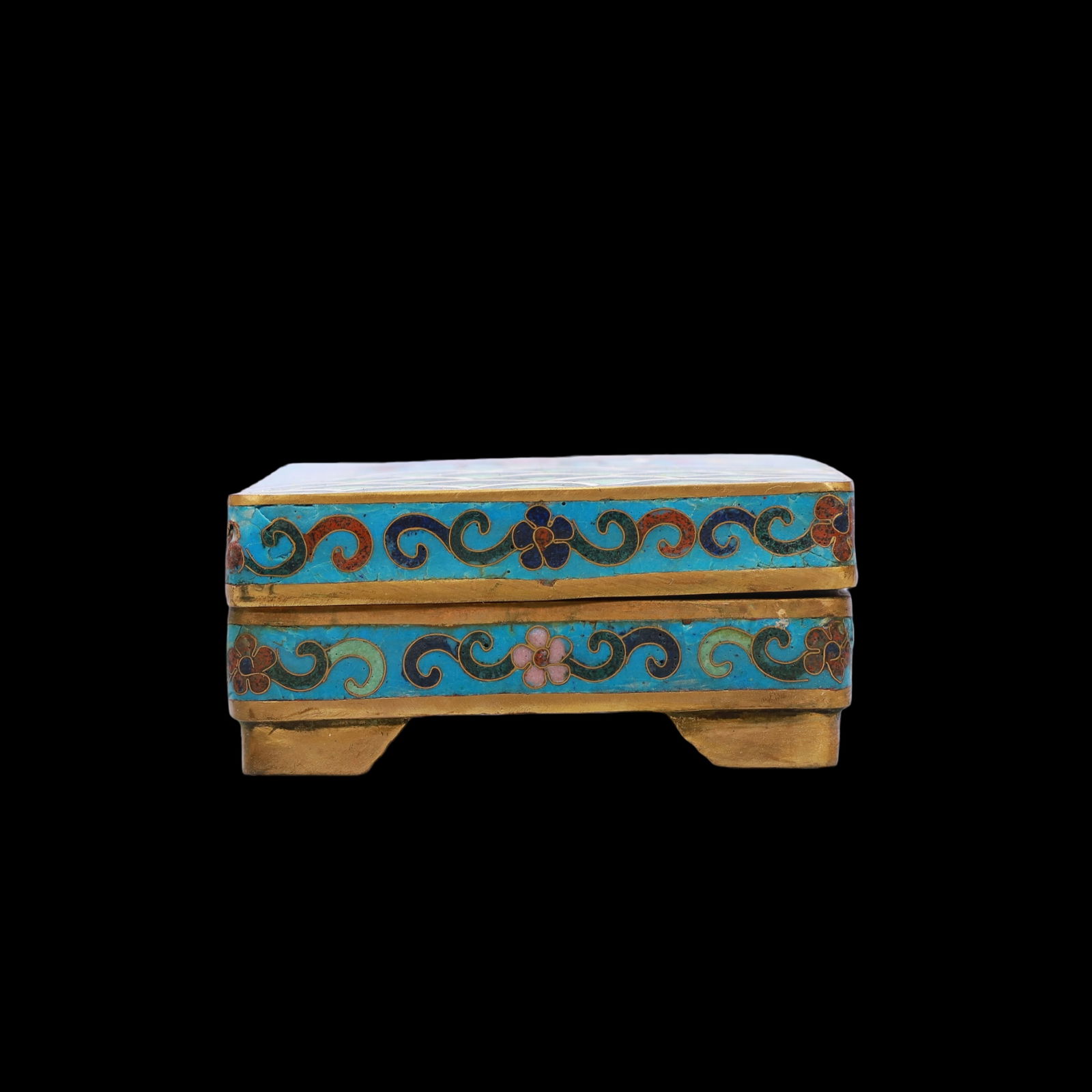 A Exquisite Cloisonne Crane Pattern Seawater Pattern Box - 2