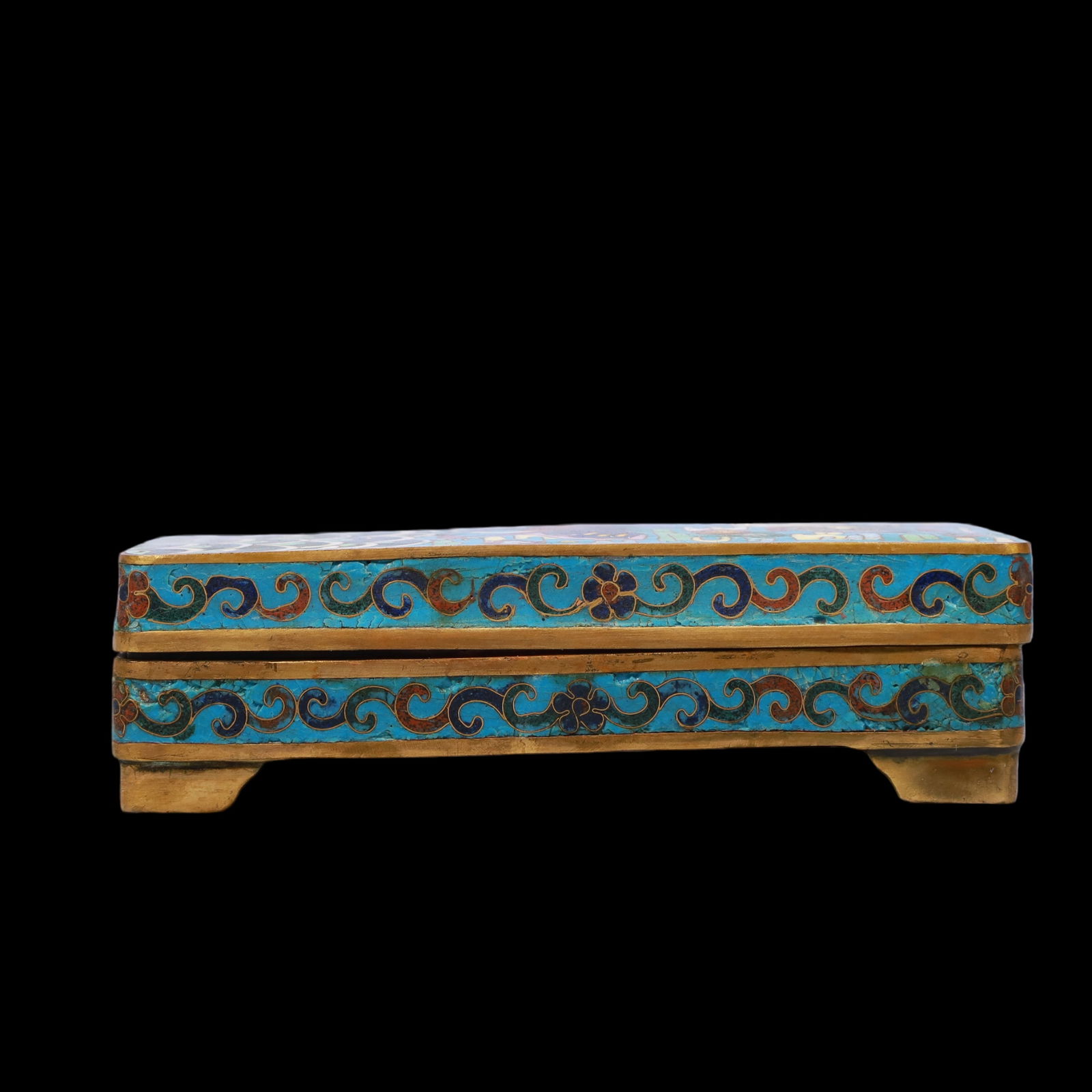 A Exquisite Cloisonne Crane Pattern Seawater Pattern Box - 3