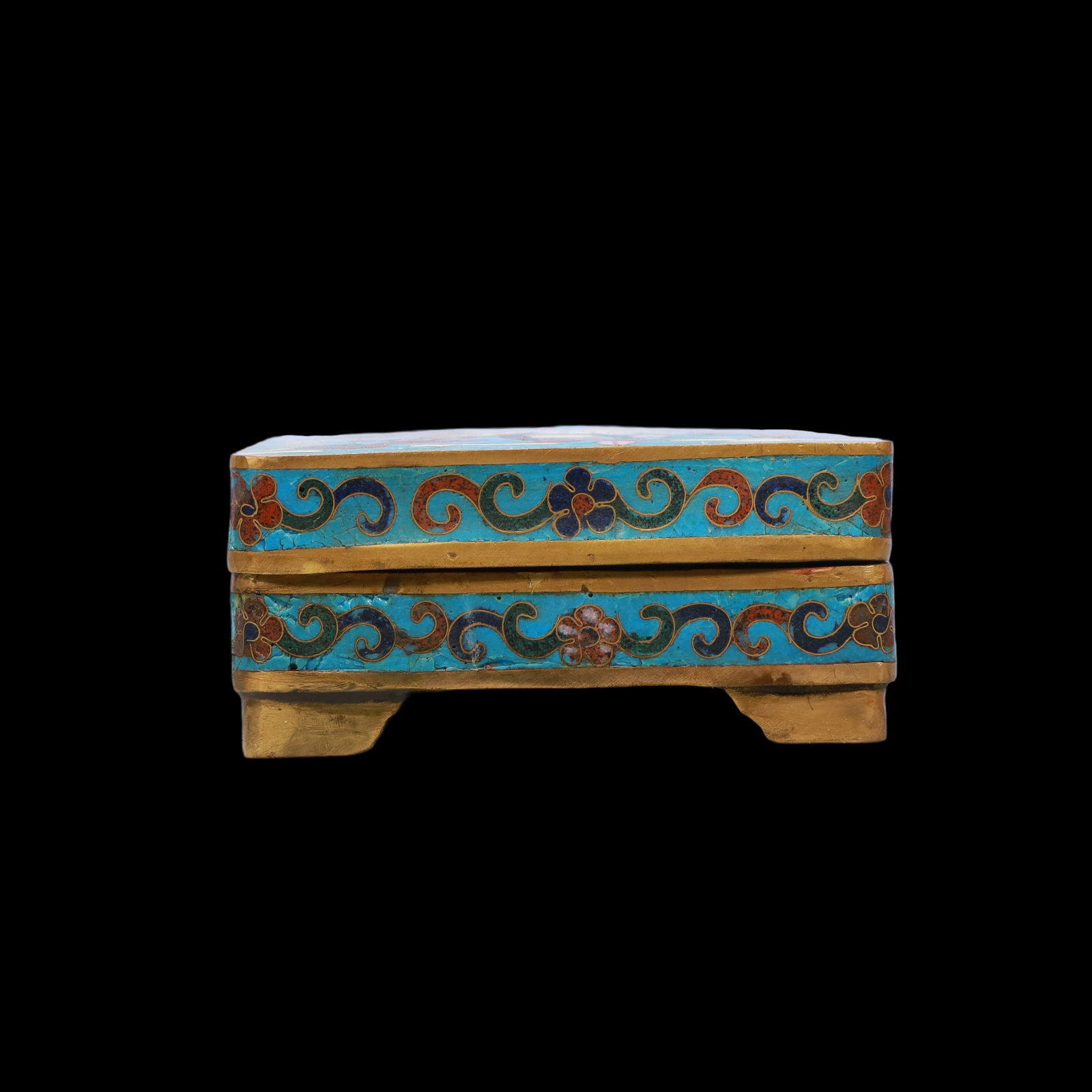 A Exquisite Cloisonne Crane Pattern Seawater Pattern Box - 4