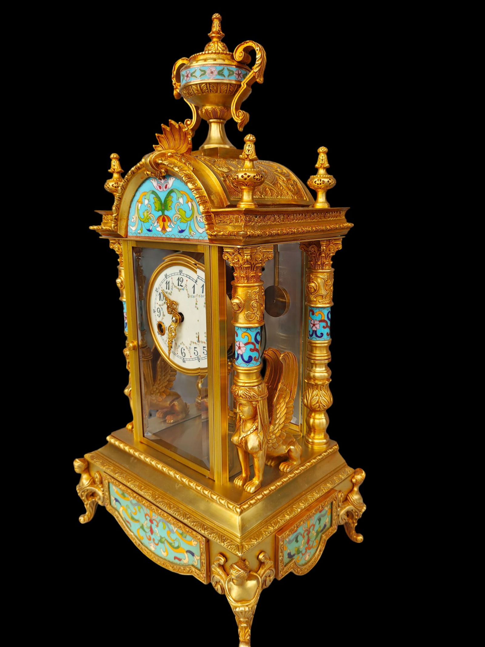 An Exquisite Gilt Bronze Lotus Pattern Clock - 2