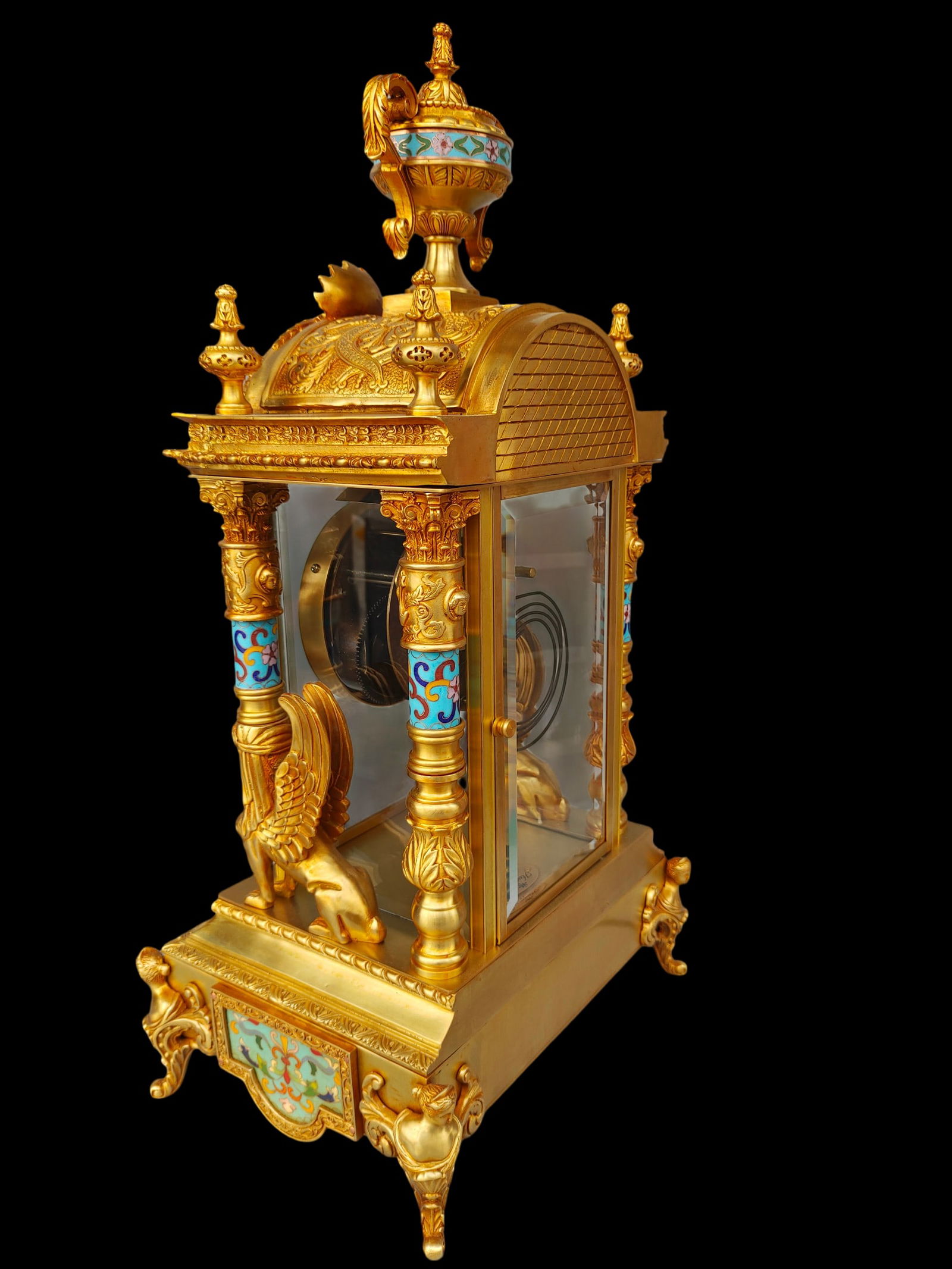 An Exquisite Gilt Bronze Lotus Pattern Clock - 3