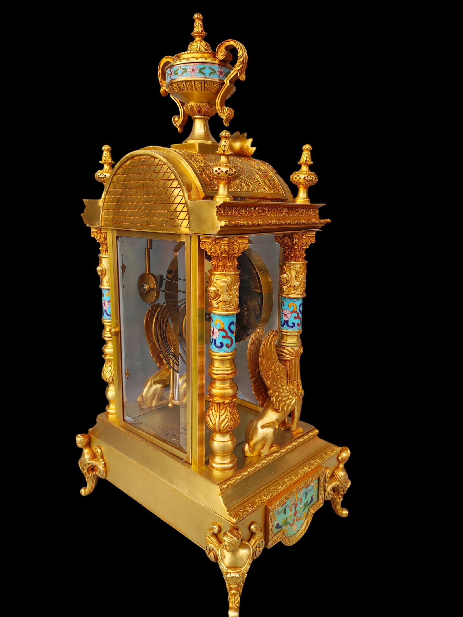 An Exquisite Gilt Bronze Lotus Pattern Clock - 5