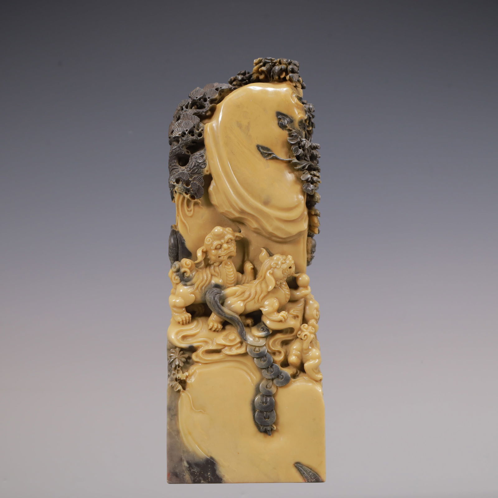 A Exquisite Shoushan Stone Auspicious Beast Pattern Seal - 4