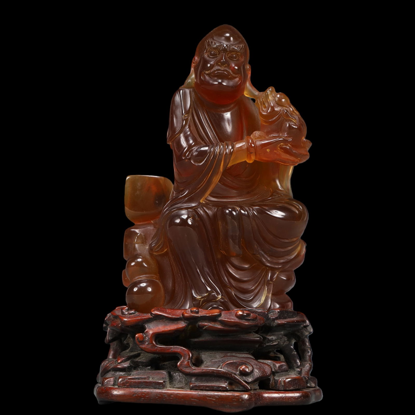 A Exquisite Crystal Statue of Arhat Ornament (1 of 5)