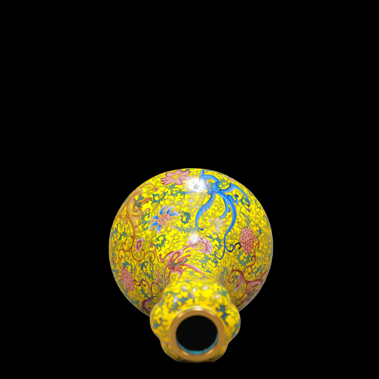 A Exquisite Coppery Enamel Lotus Pattern Dragon Pattern Vase - 7