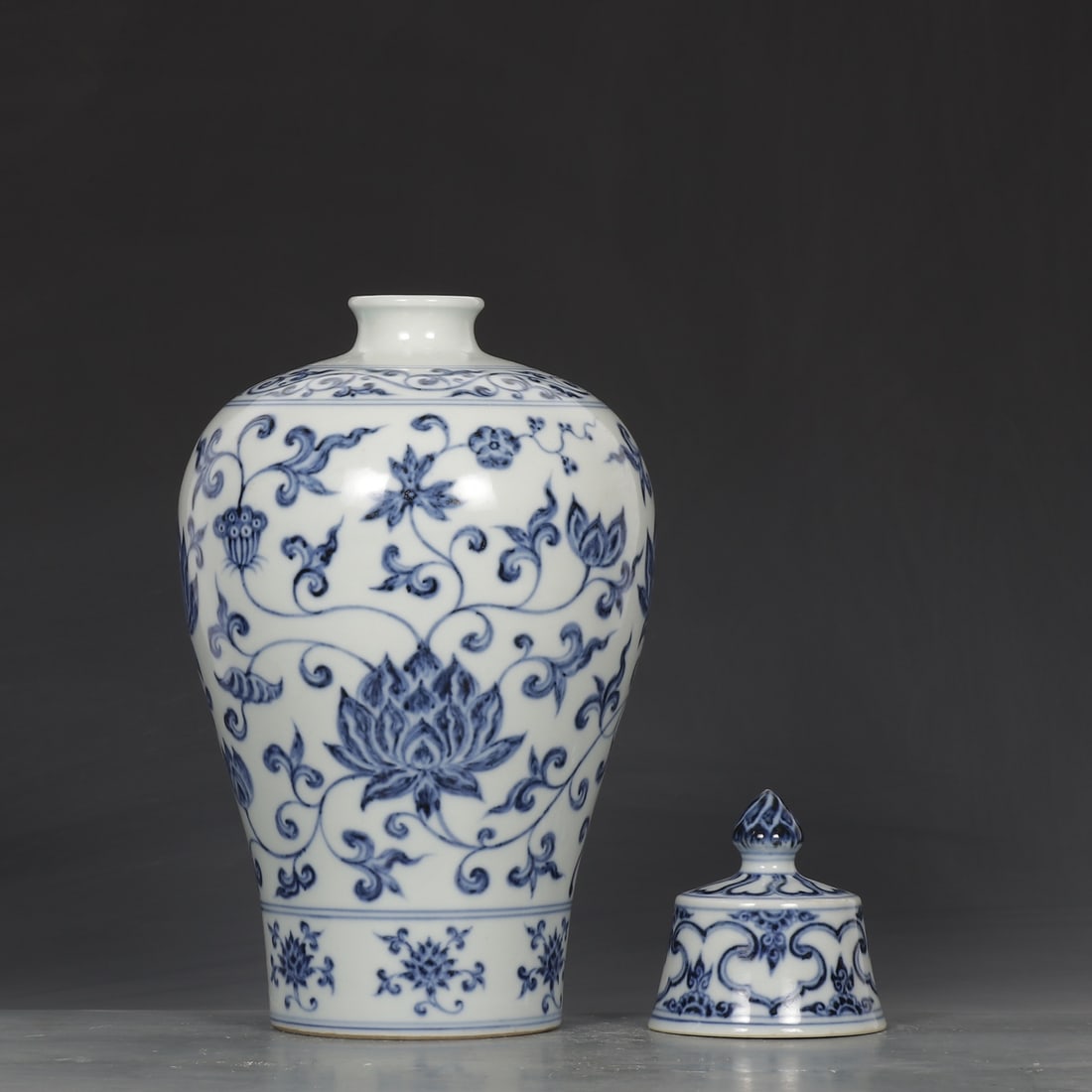 An Exquisite Blue and White Lotus Pattern Vase - 6
