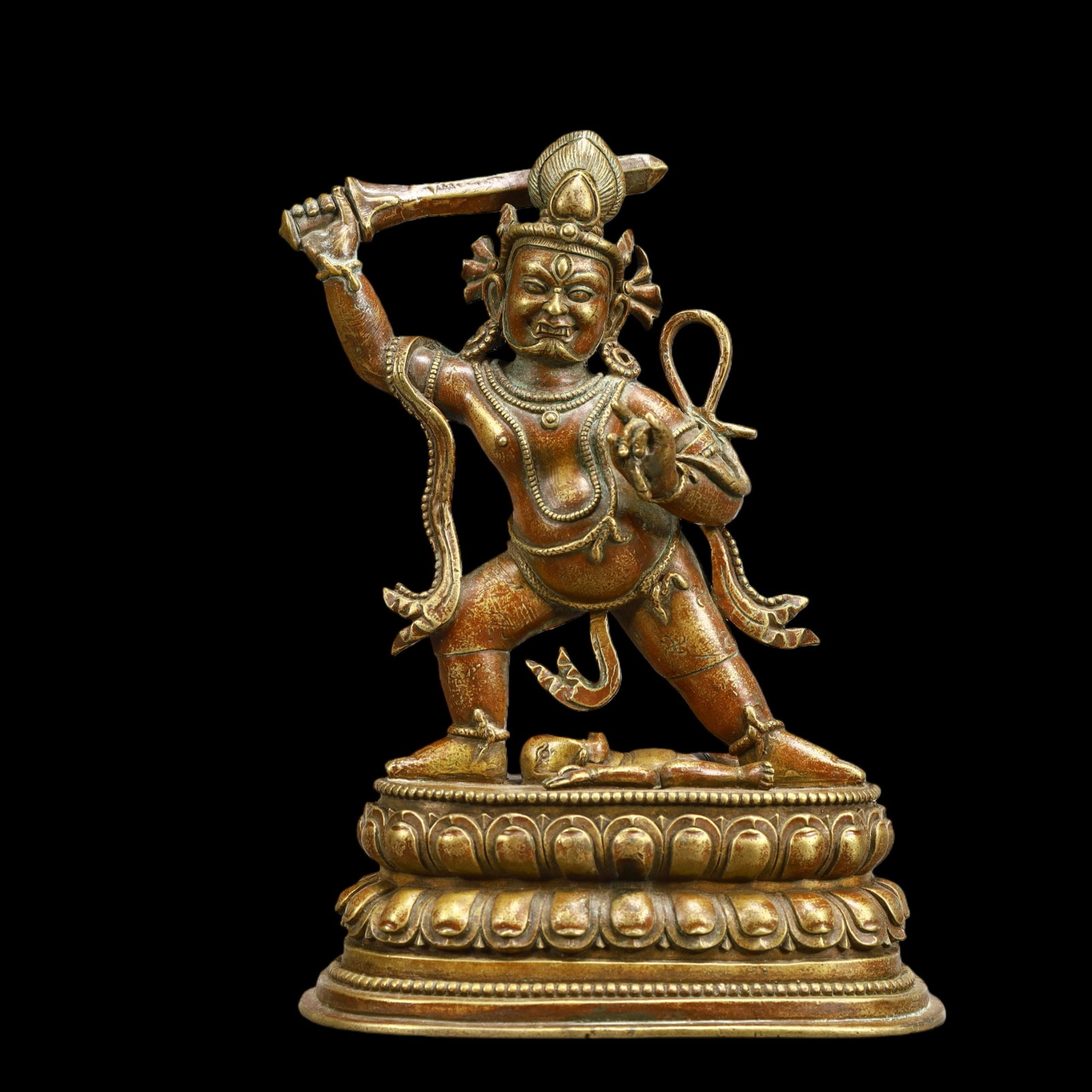 A Exquisite Coppery Statue of Manjusri: A Exquisite Coppery Statue of Manjusri Qing Dynasty, China Size:14.5cmx8cmx20.5cm Weight:800g (The Dimensions Of All Batches Are Manually Measured.If You Need More Detailed Information, Please
