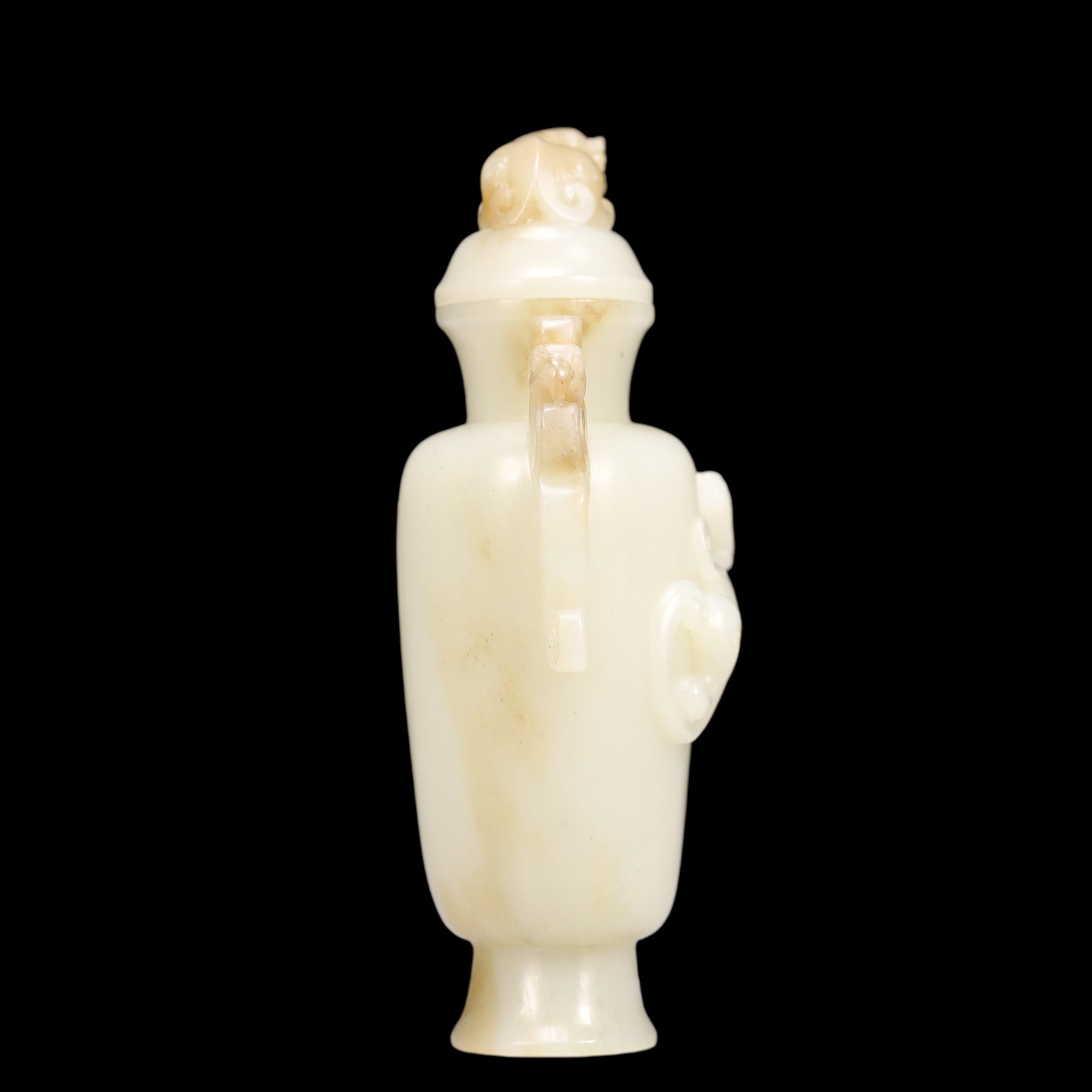 An Exquisite White Jade Chi-Dragon Pattern Double-Ears Vase - 8