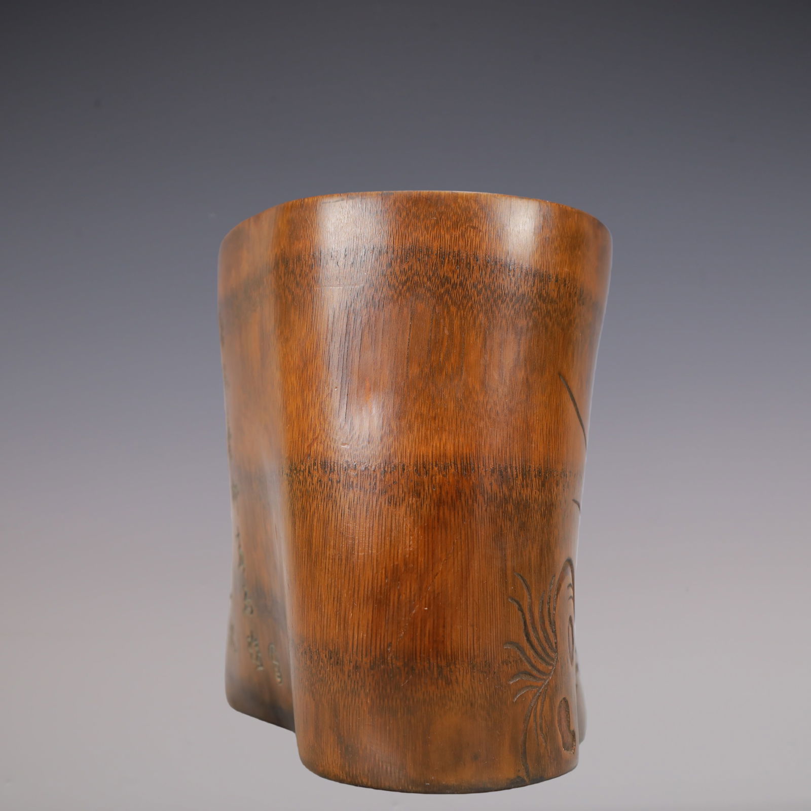 A Exquisite Bamboo Flower Pattern with poem Brush Pot - 4