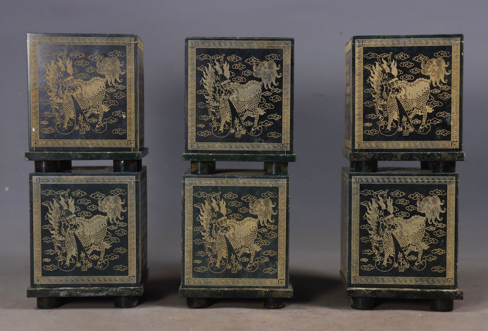 A Set of Fine Jasper Auspicious Beast Pattern With Scriptures Seal - 2