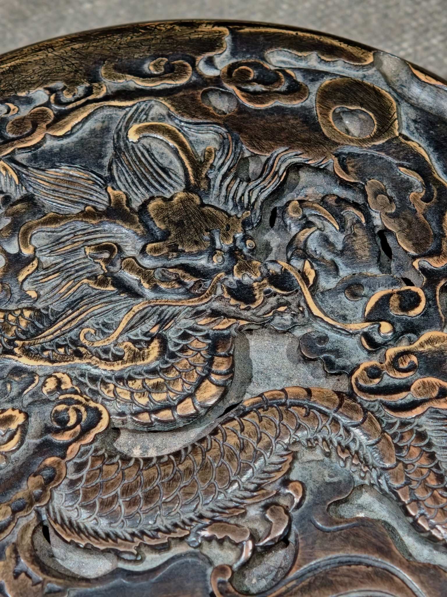 An Exquisite Dragon Pattern with poem Inkstone - 5