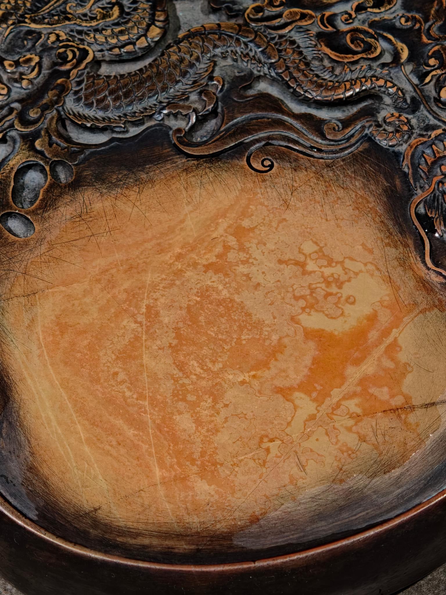 An Exquisite Dragon Pattern with poem Inkstone - 6