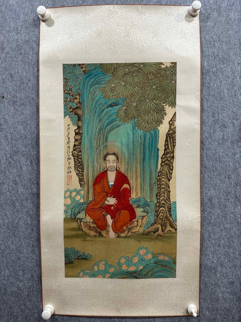 An Fabulous Chinese Ink Figure By Silk: An Fabulous Chinese Ink Figure By Silk Zhang daqian Without frame Size:37cmx70cm (The Dimensions Of All Batches Are Manually Measured.If You Need More Detailed Information, Please Contact Our