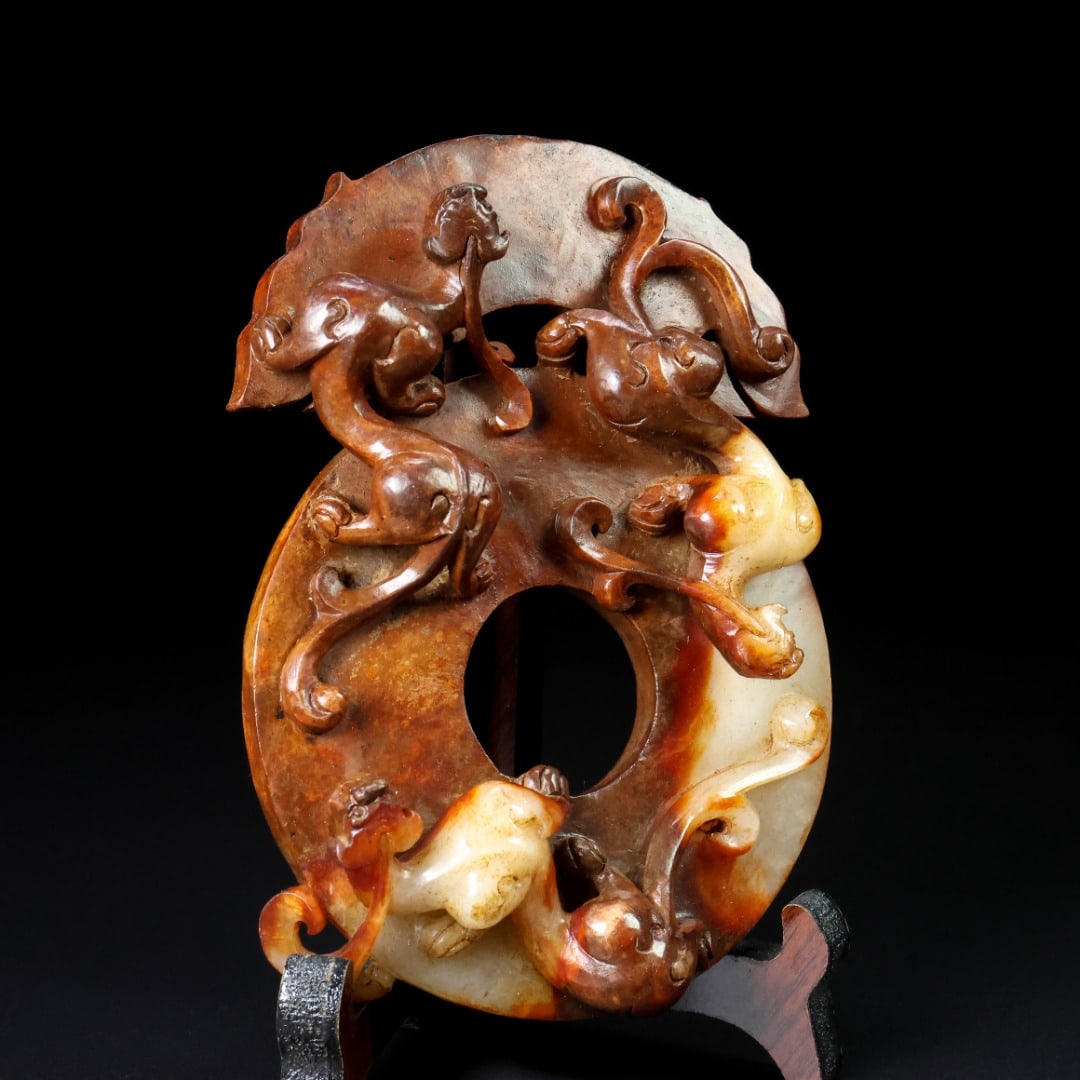 An Exquisite White Jade Chi-Dragon Pattern Ornament - 4