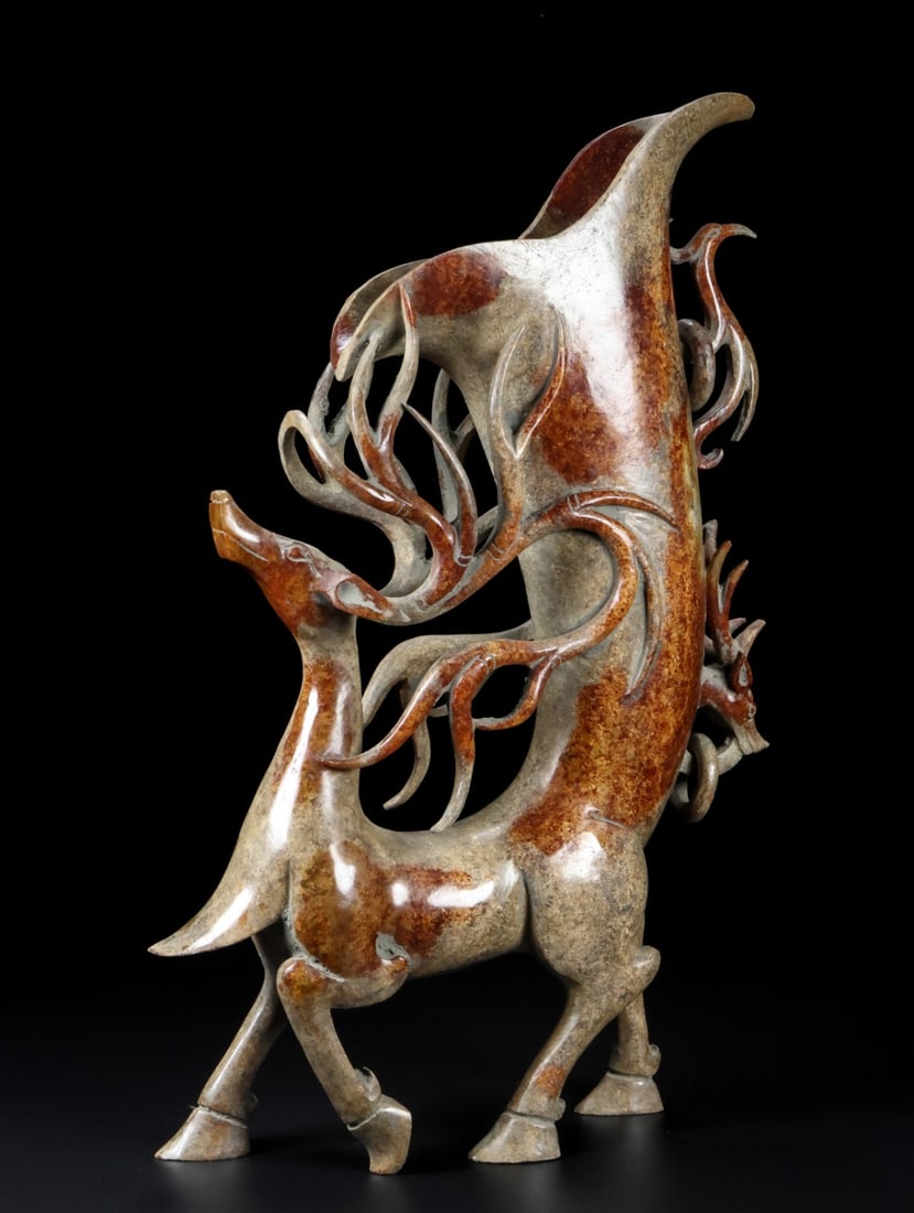An Exquisite White Jade Deer-Shaped Cup - 5