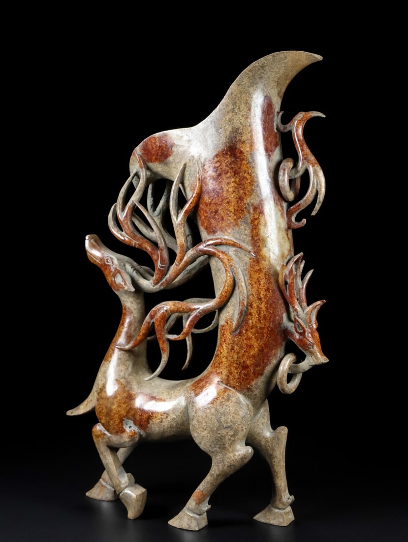 An Exquisite White Jade Deer-Shaped Cup - 6