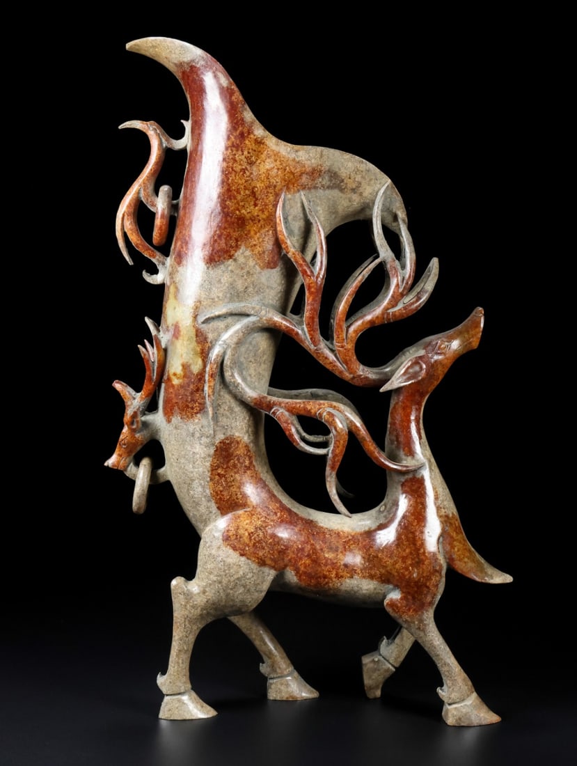 An Exquisite White Jade Deer-Shaped Cup - 7