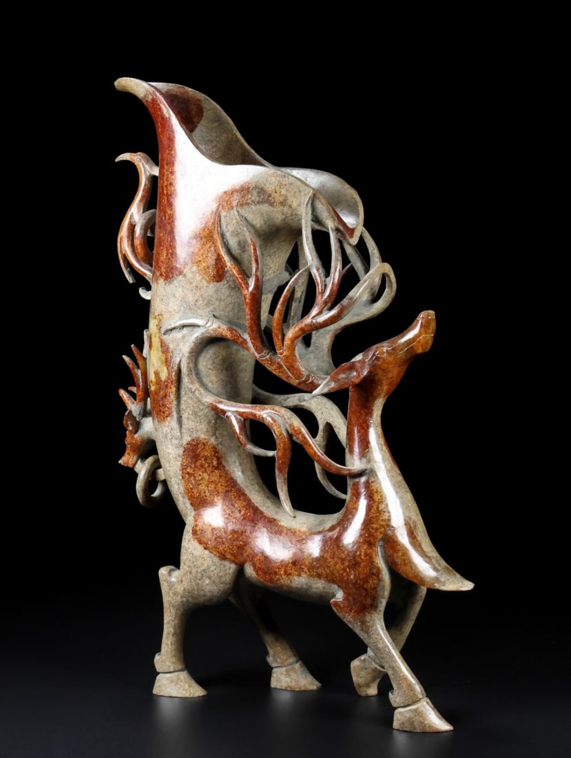 An Exquisite White Jade Deer-Shaped Cup - 8