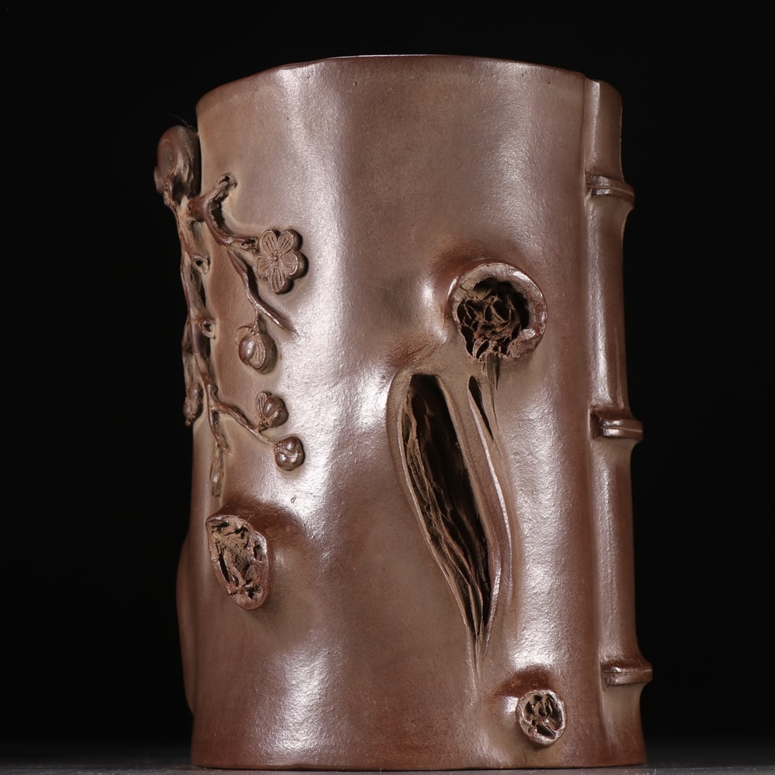 An Exquisite Purple Sands Flower Pattern Brush Pot - 3