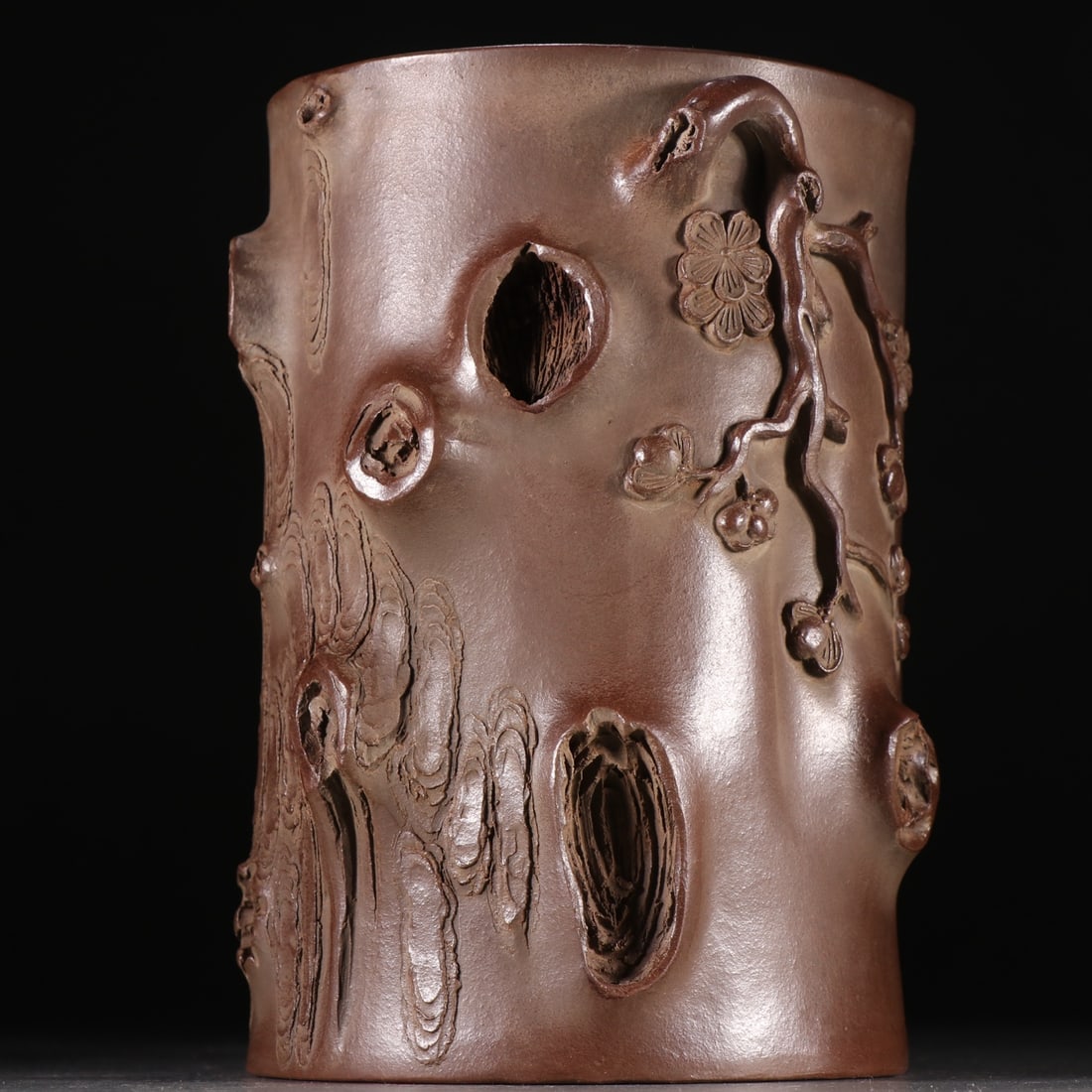 An Exquisite Purple Sands Flower Pattern Brush Pot - 7