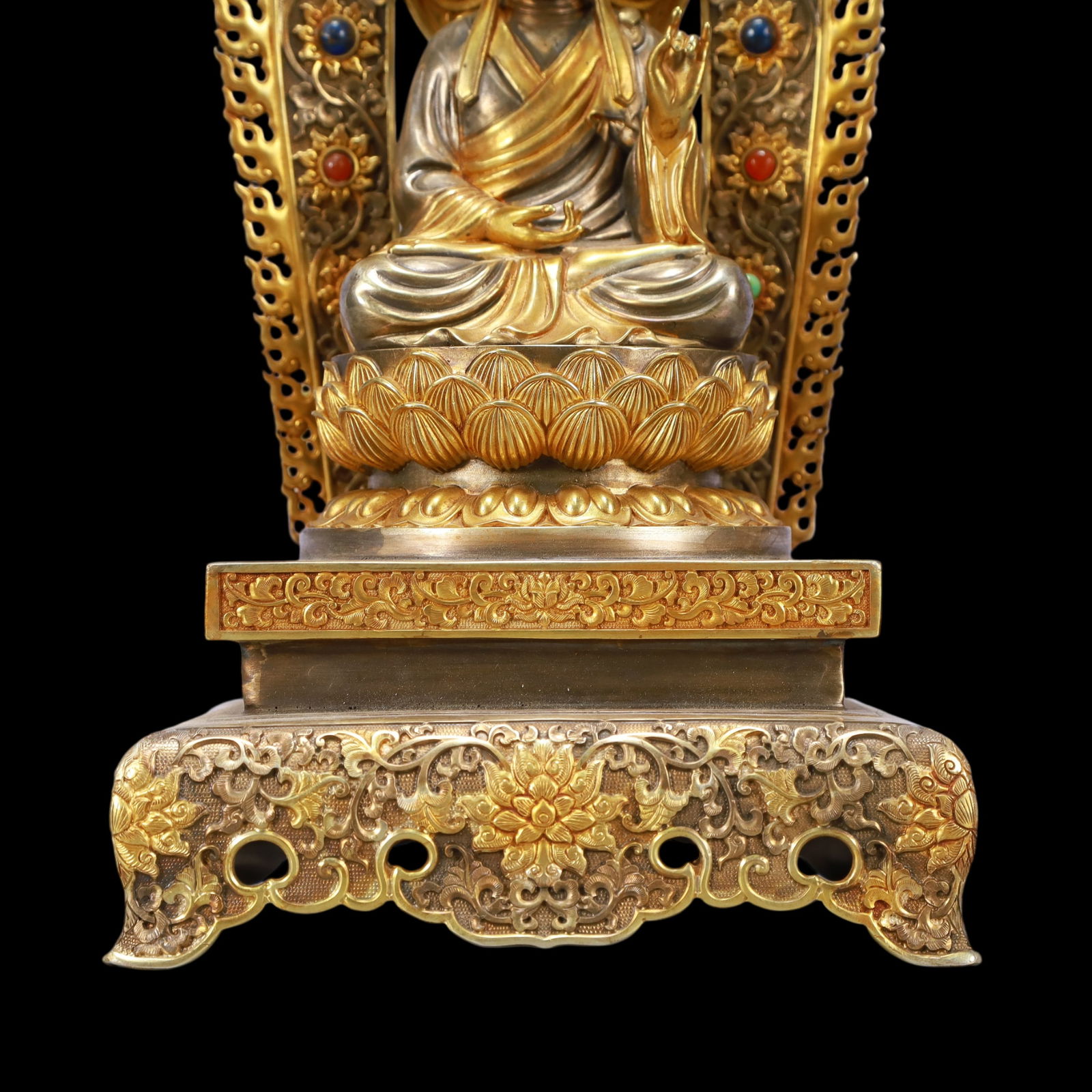 A Exquisite Gilt Silver Buddha statue - 3