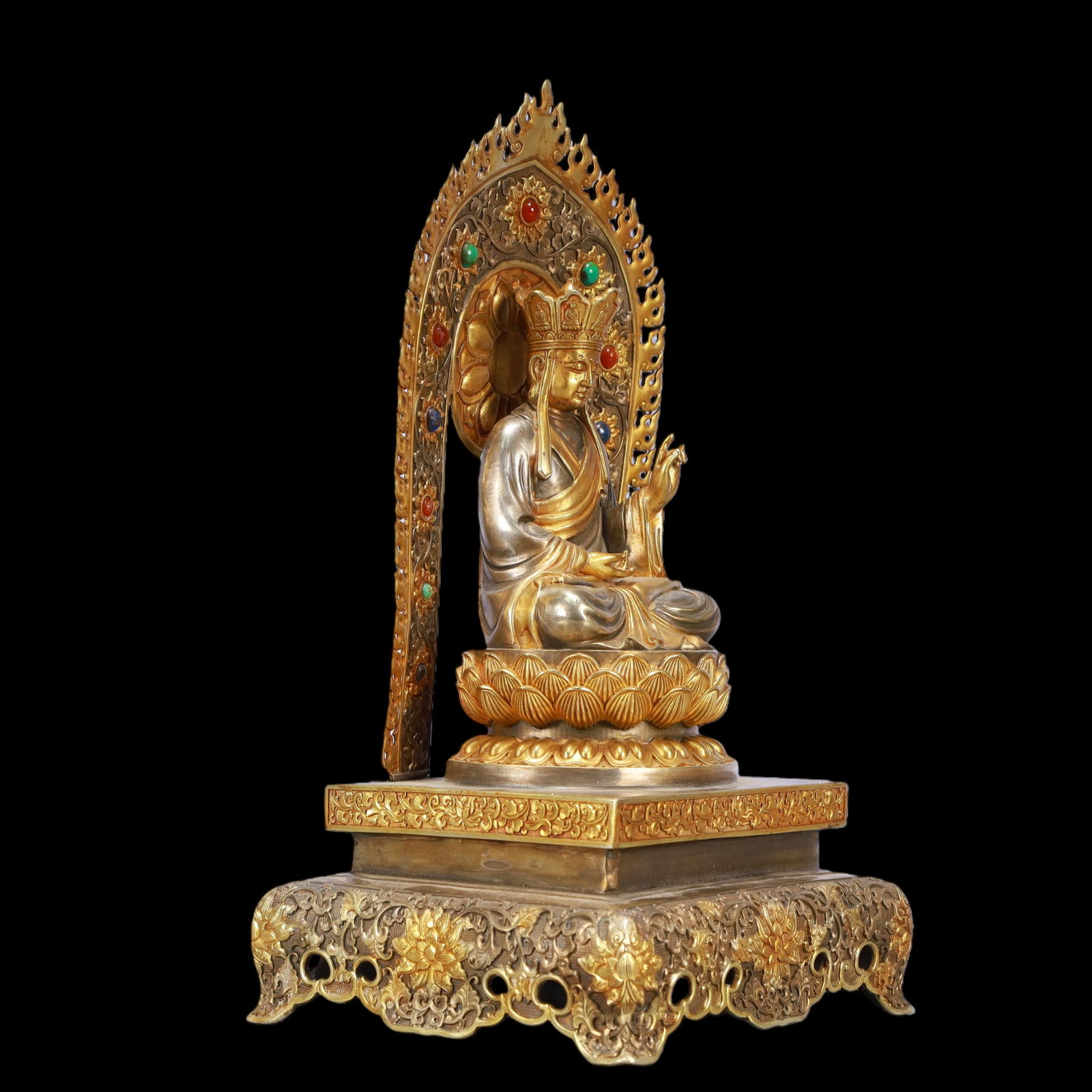 A Exquisite Gilt Silver Buddha statue - 6