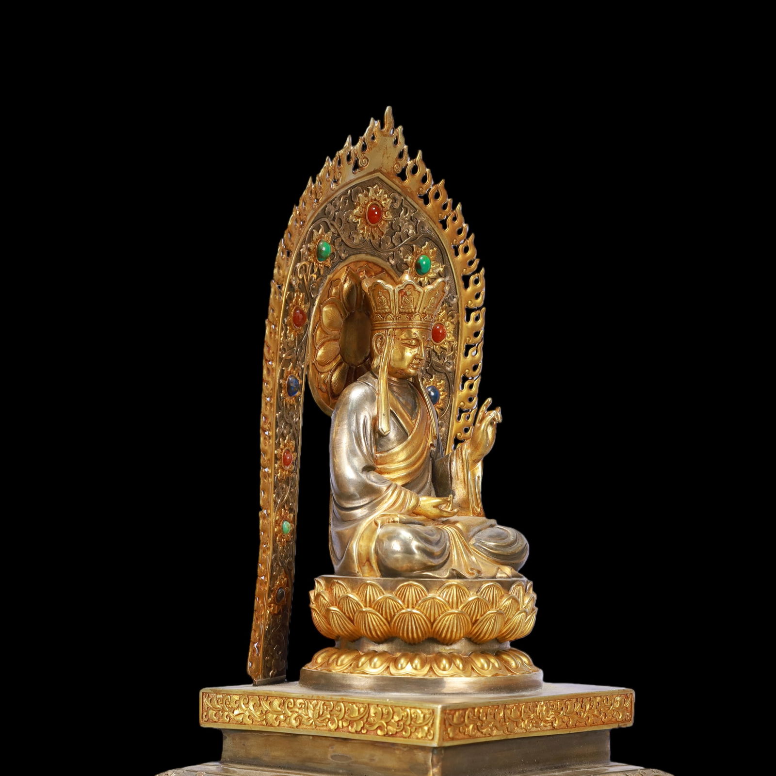 A Exquisite Gilt Silver Buddha statue - 7