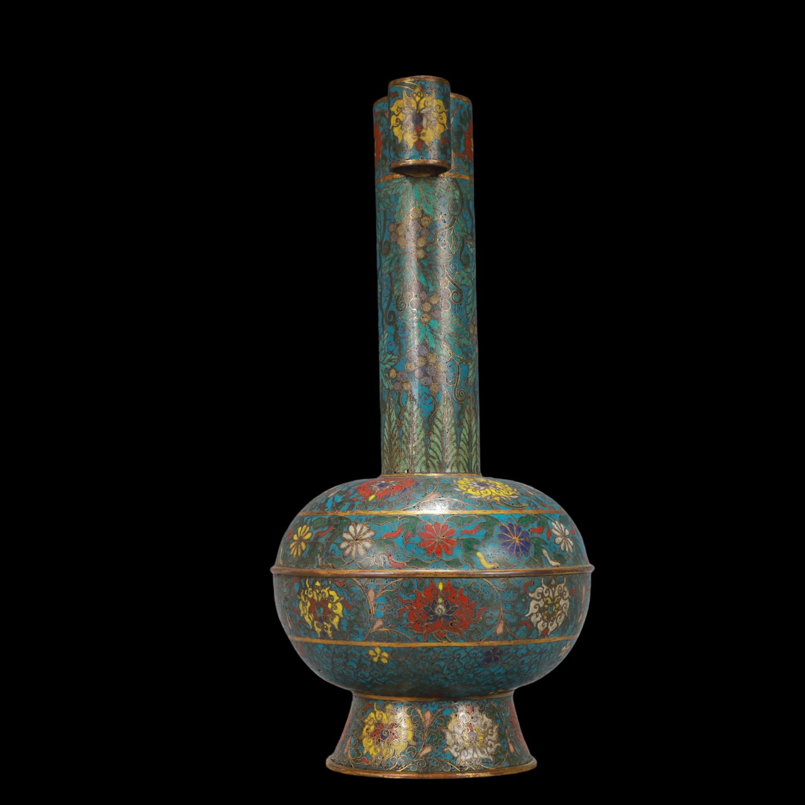 A Exquisite Cloisonne Lotus Pattern Double-Ears Vase - 5