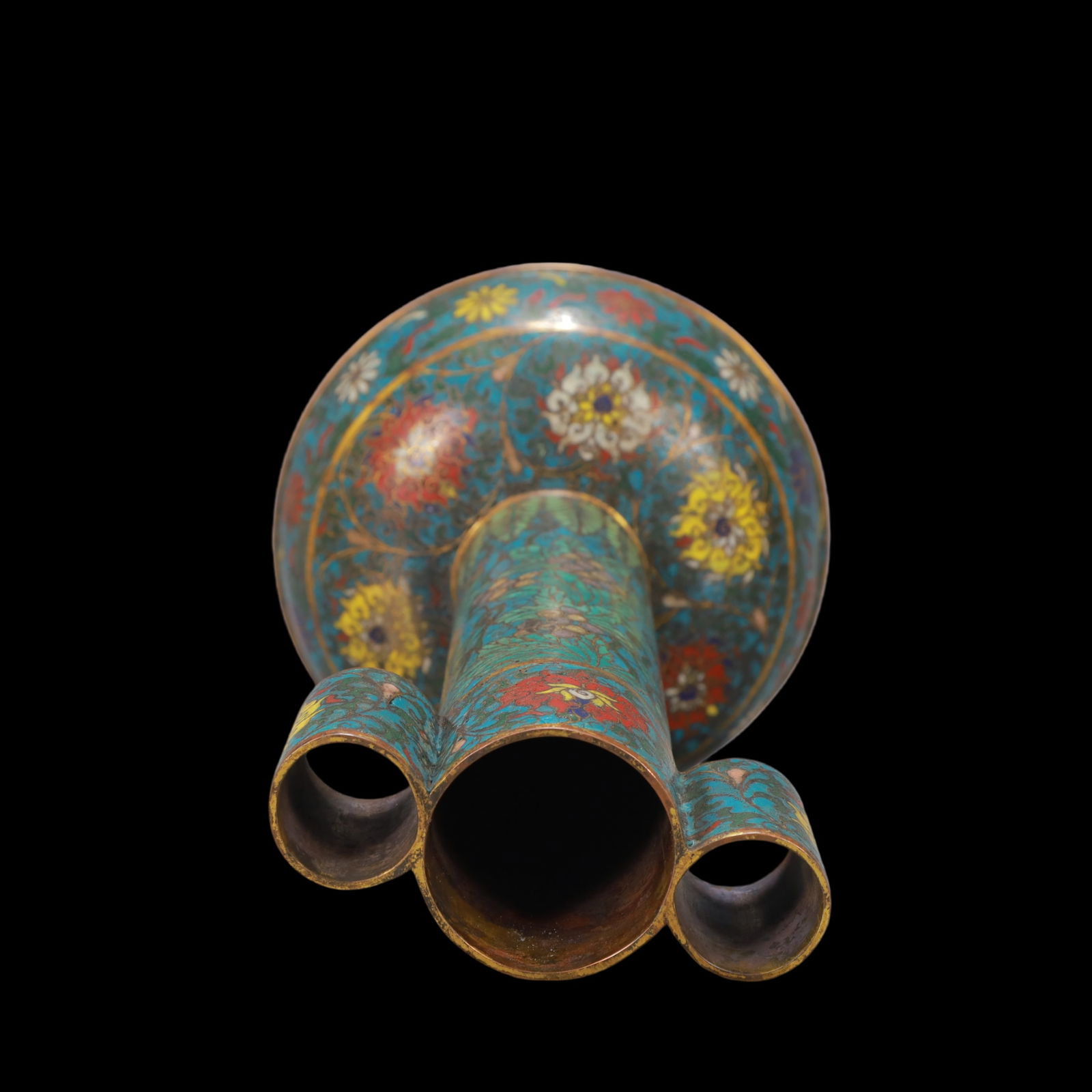 A Exquisite Cloisonne Lotus Pattern Double-Ears Vase - 9