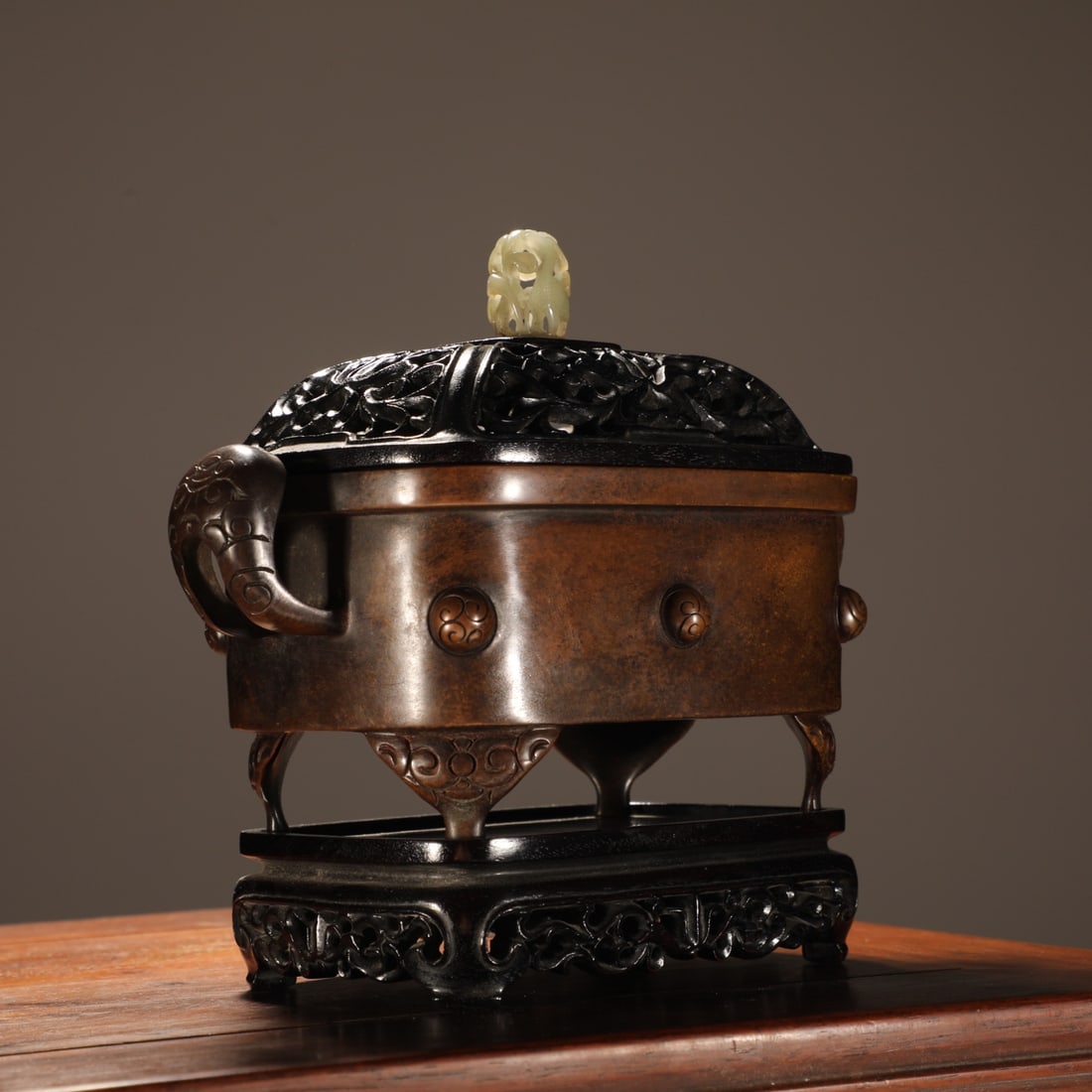 An Exquisite Bronze Double-Ears Censer - 2