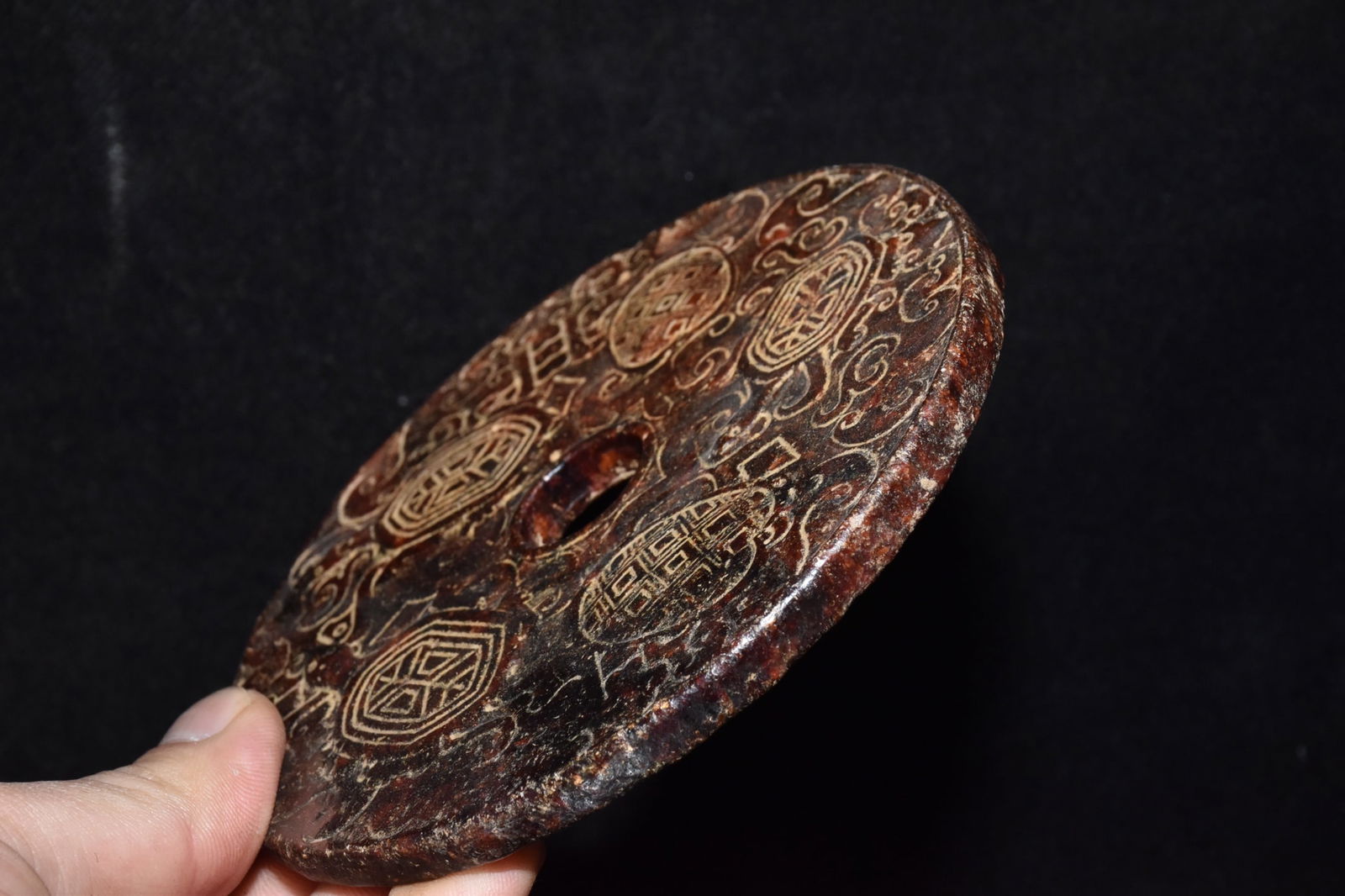 An Exquisite Hemo Jade Turtle Pattern Ornament - 7