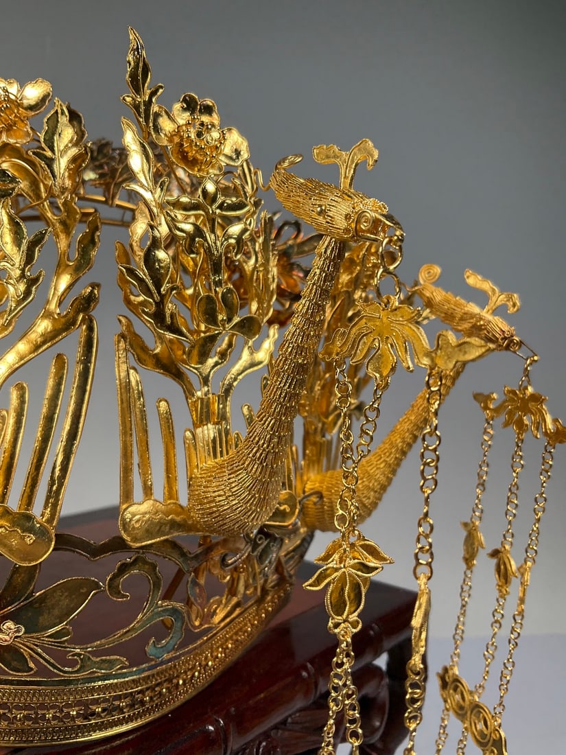 An Exquisite Gilt Silver phoenix coronet - 2