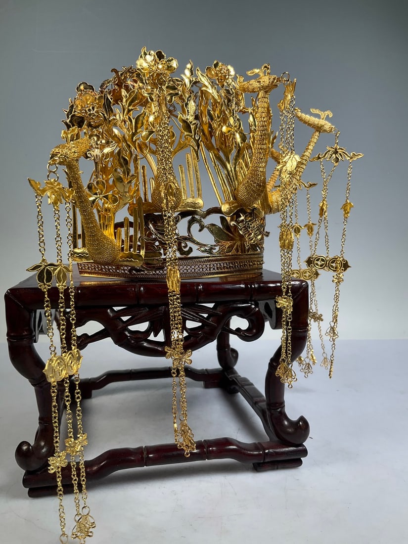 An Exquisite Gilt Silver phoenix coronet - 6