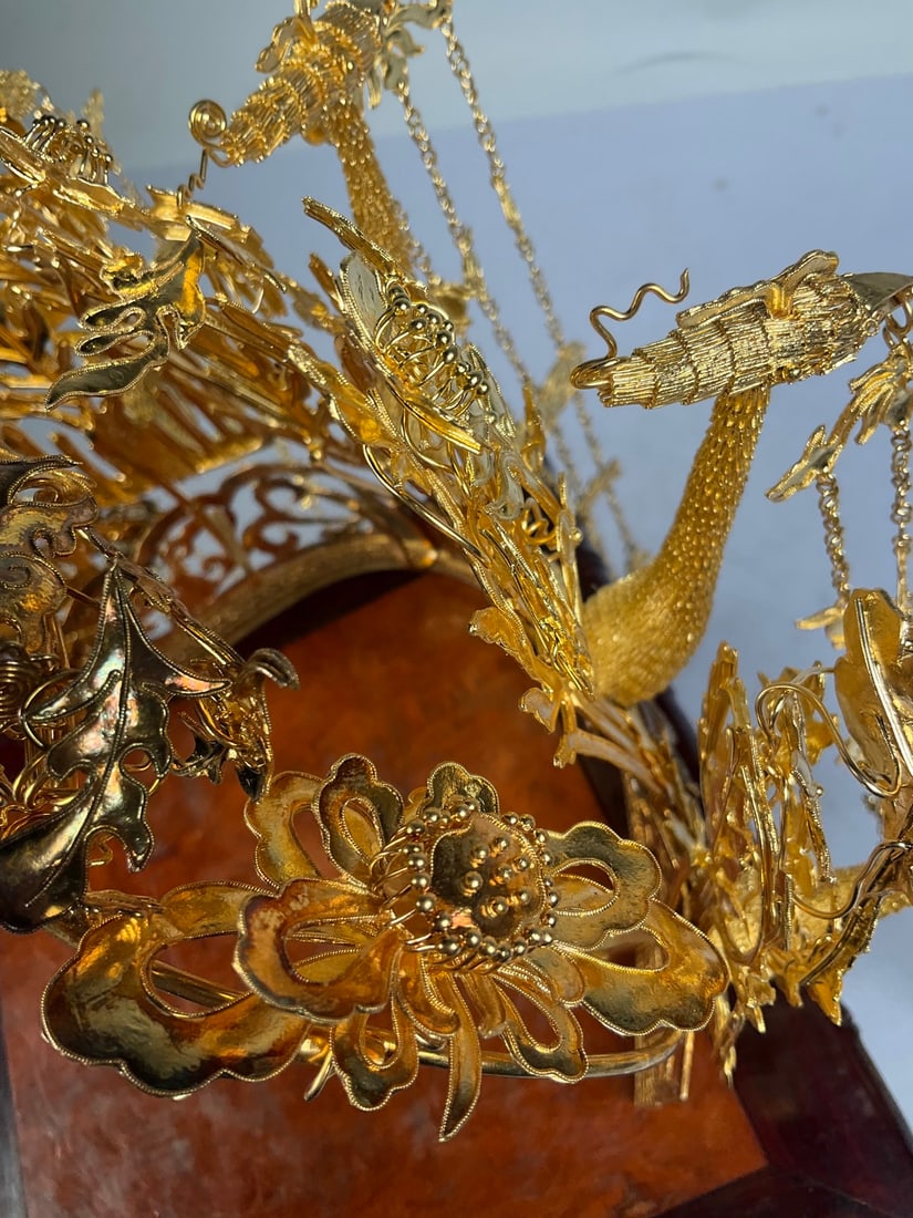 An Exquisite Gilt Silver phoenix coronet - 8