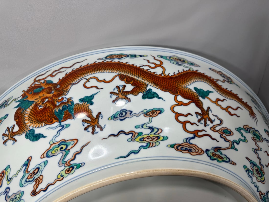 An Exquisite Doucai Seawater Pattern Dragon Pattern Plate - 5