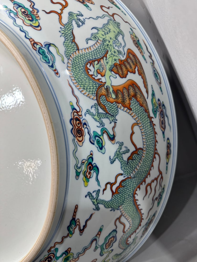 An Exquisite Doucai Seawater Pattern Dragon Pattern Plate - 7