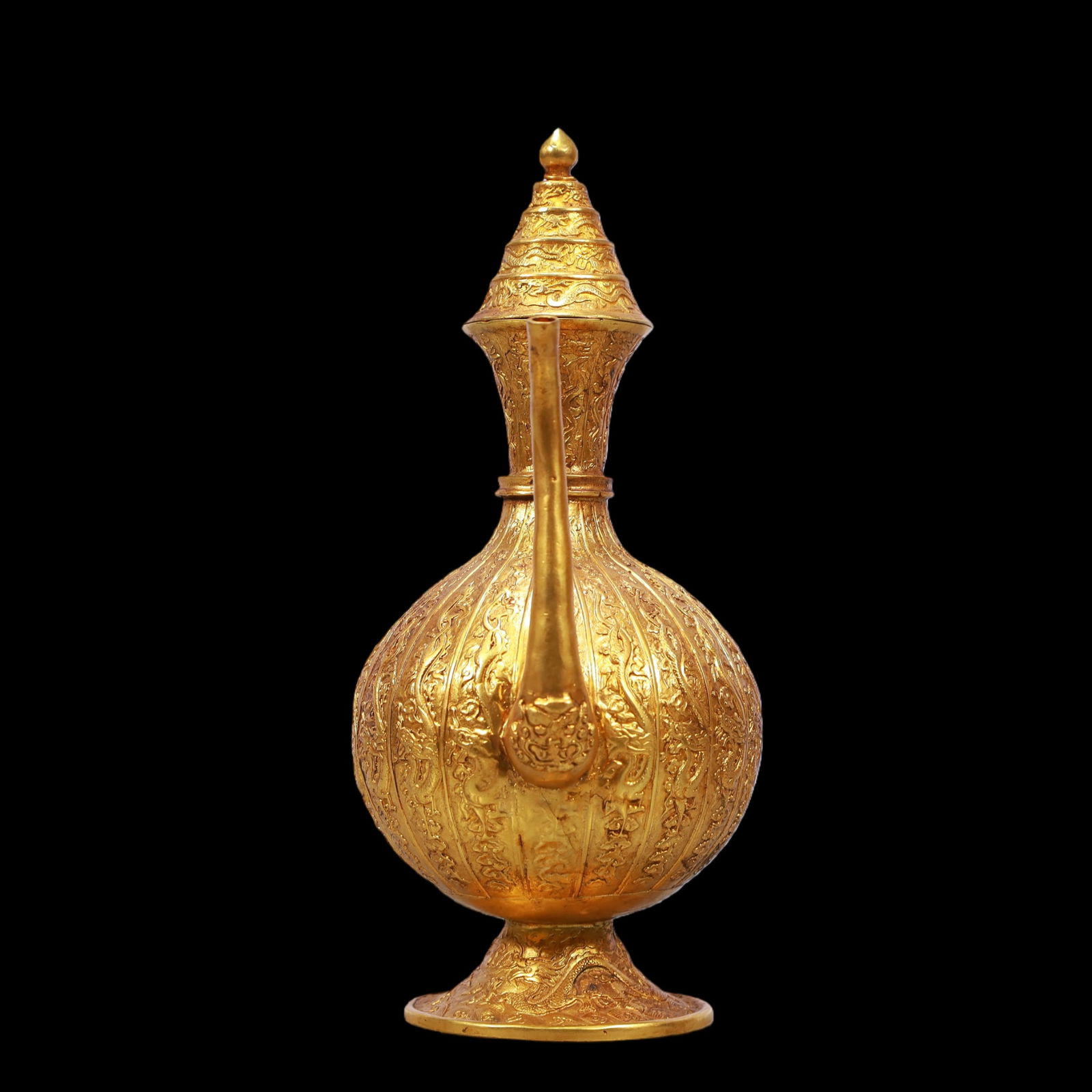 A Exquisite Gilt Bronze Dragon Pattern Ewer - 5
