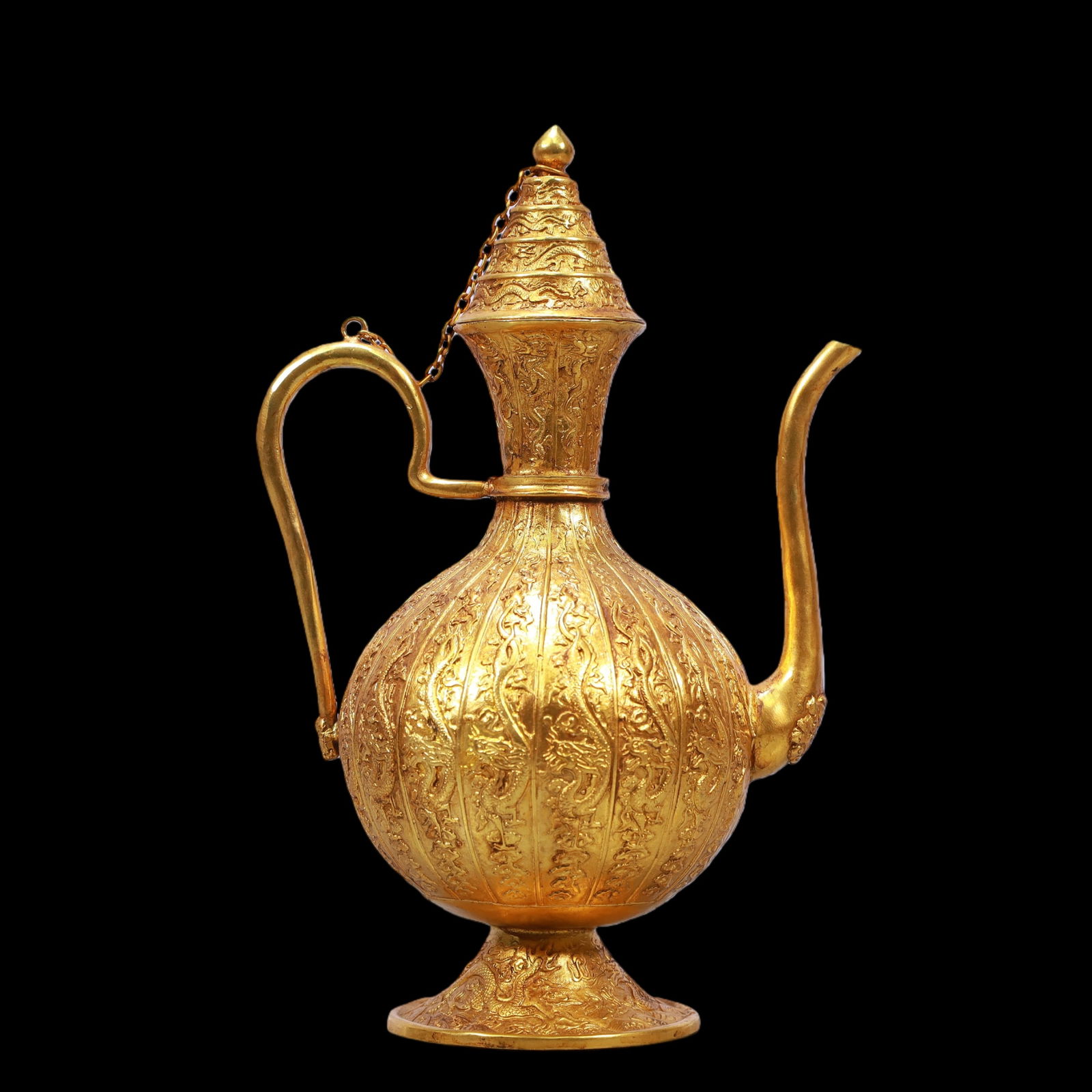A Exquisite Gilt Bronze Dragon Pattern Ewer - 7