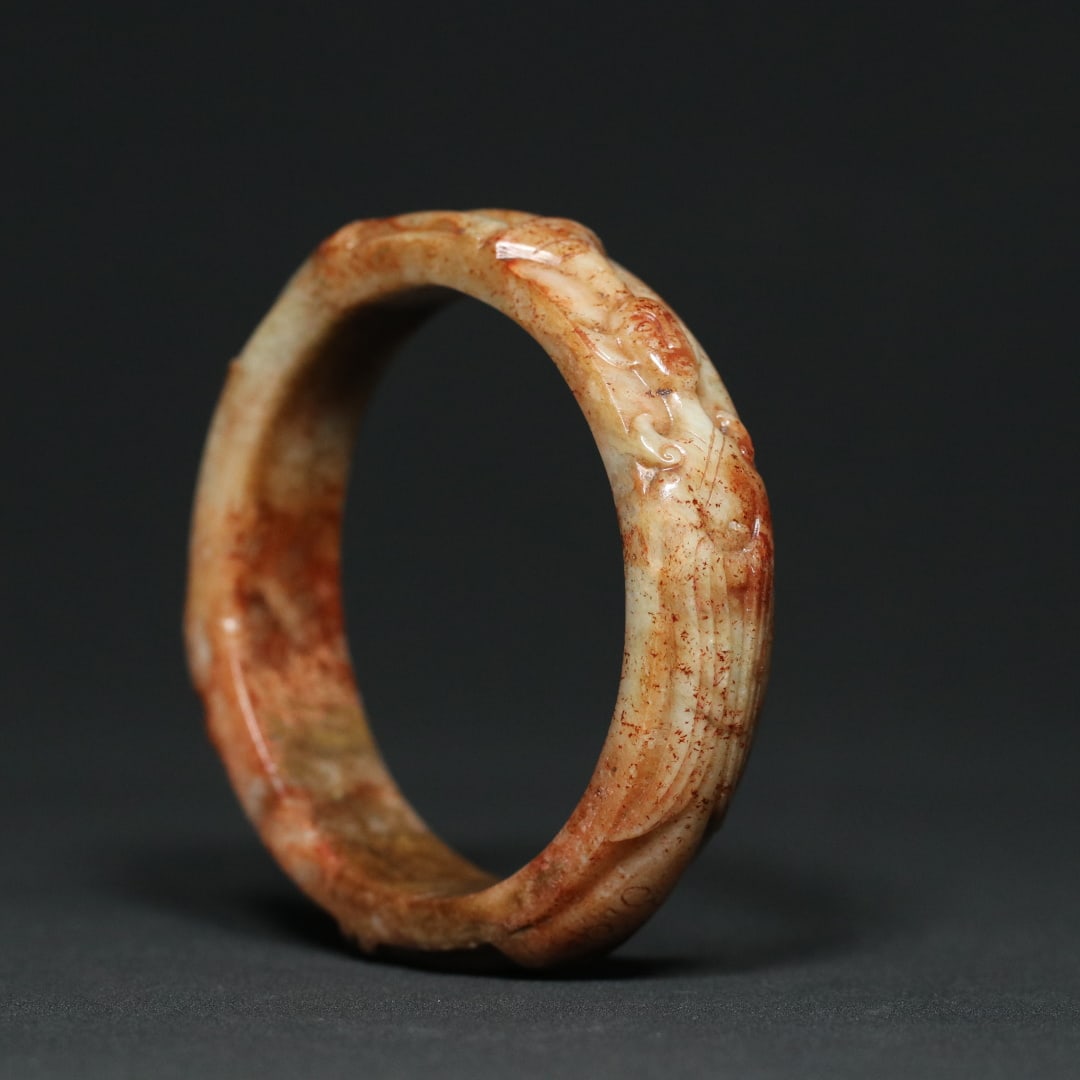 An Exquisite White Jade Figure Pattern Bracelets - 3