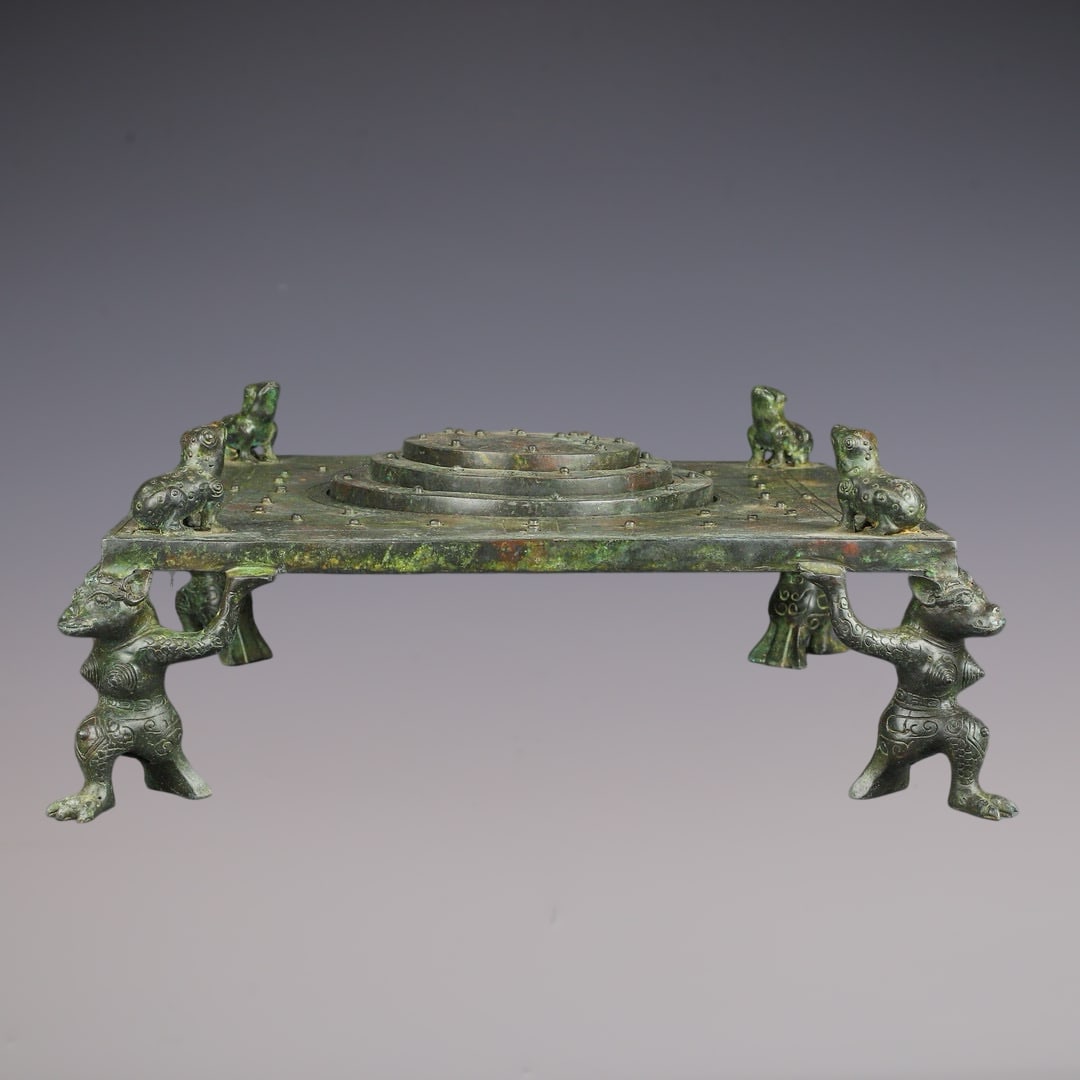 An Exquisite Bronze Auspicious Beast Pattern With Inscription Ornament: An Exquisite Bronze Auspicious Beast Pattern With Inscription Ornament Han Dynasty, China Size:49cmx20cm Weight:18400g (The Dimensions Of All Batches Are Manually Measured.If You Need More Detailed