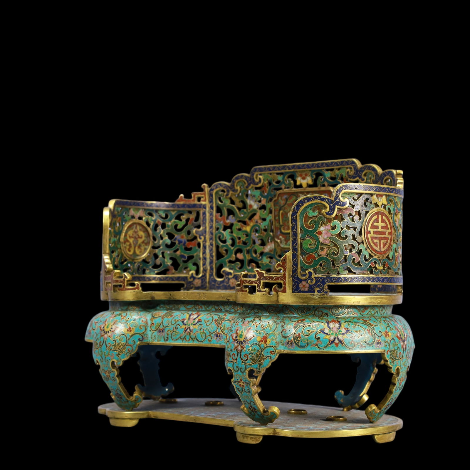 A Exquisite Cloisonne Lotus Pattern Dragon Pattern Throne - 3
