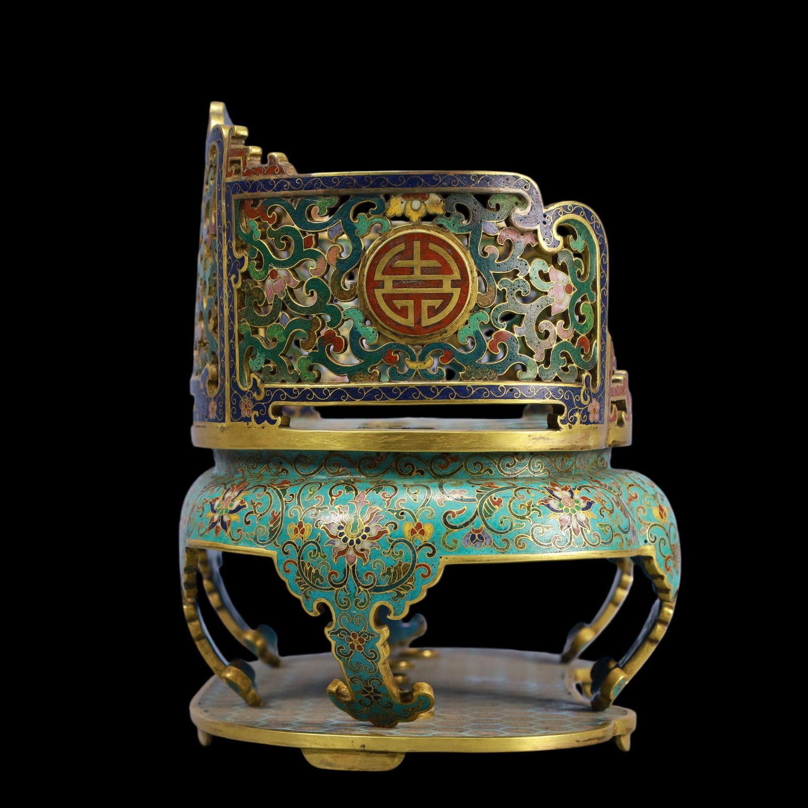 A Exquisite Cloisonne Lotus Pattern Dragon Pattern Throne - 7