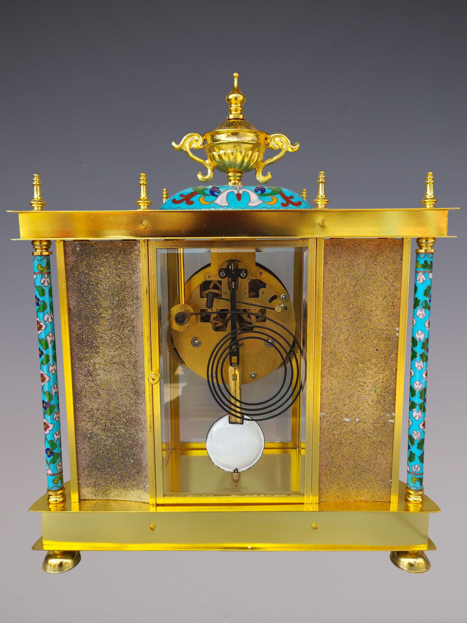 An Exquisite Gilt Bronze Lotus Pattern Landscape Pattern Clock - 5