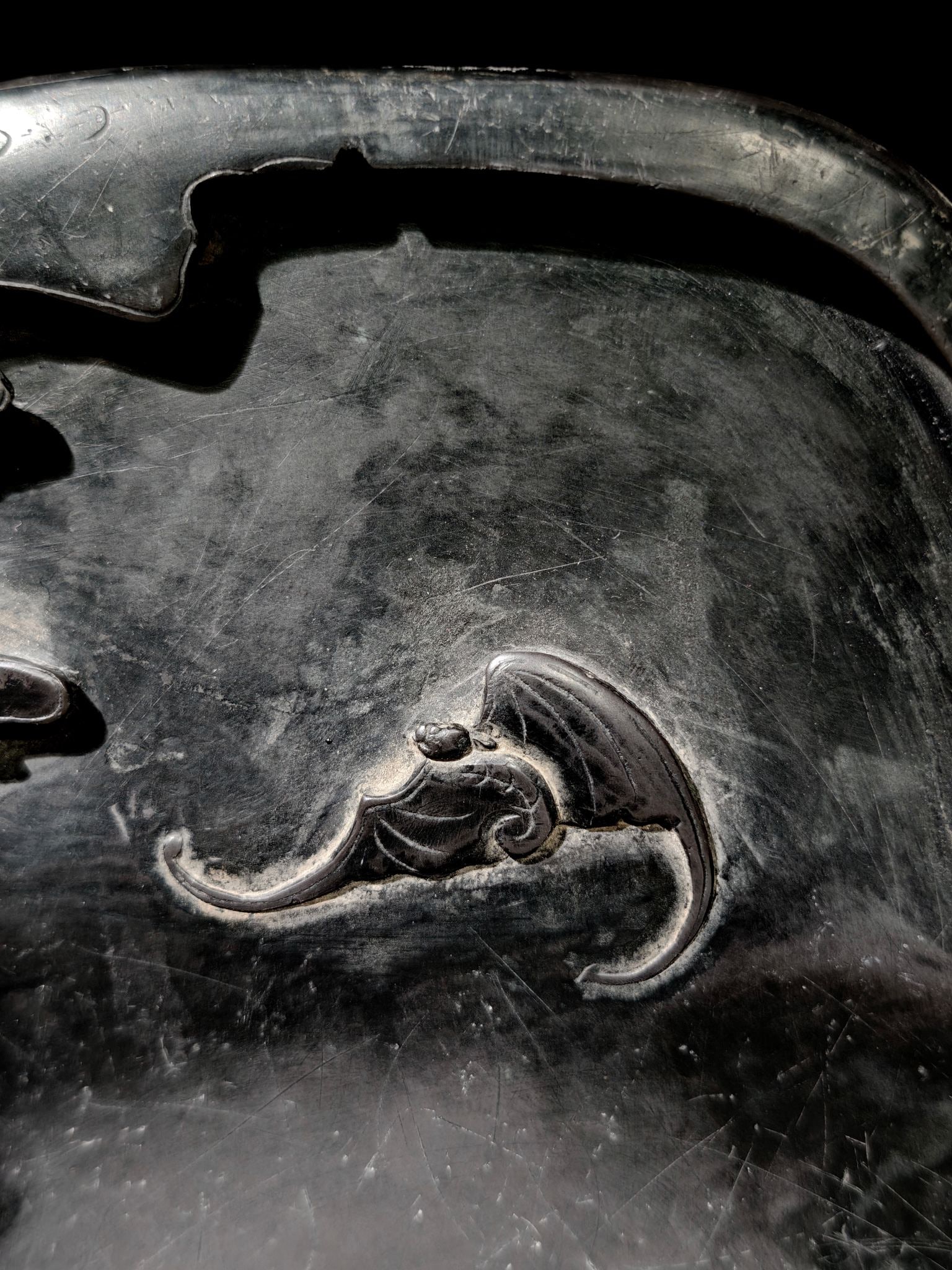 An Exquisite Bats Pattern with poem Inkstone - 3