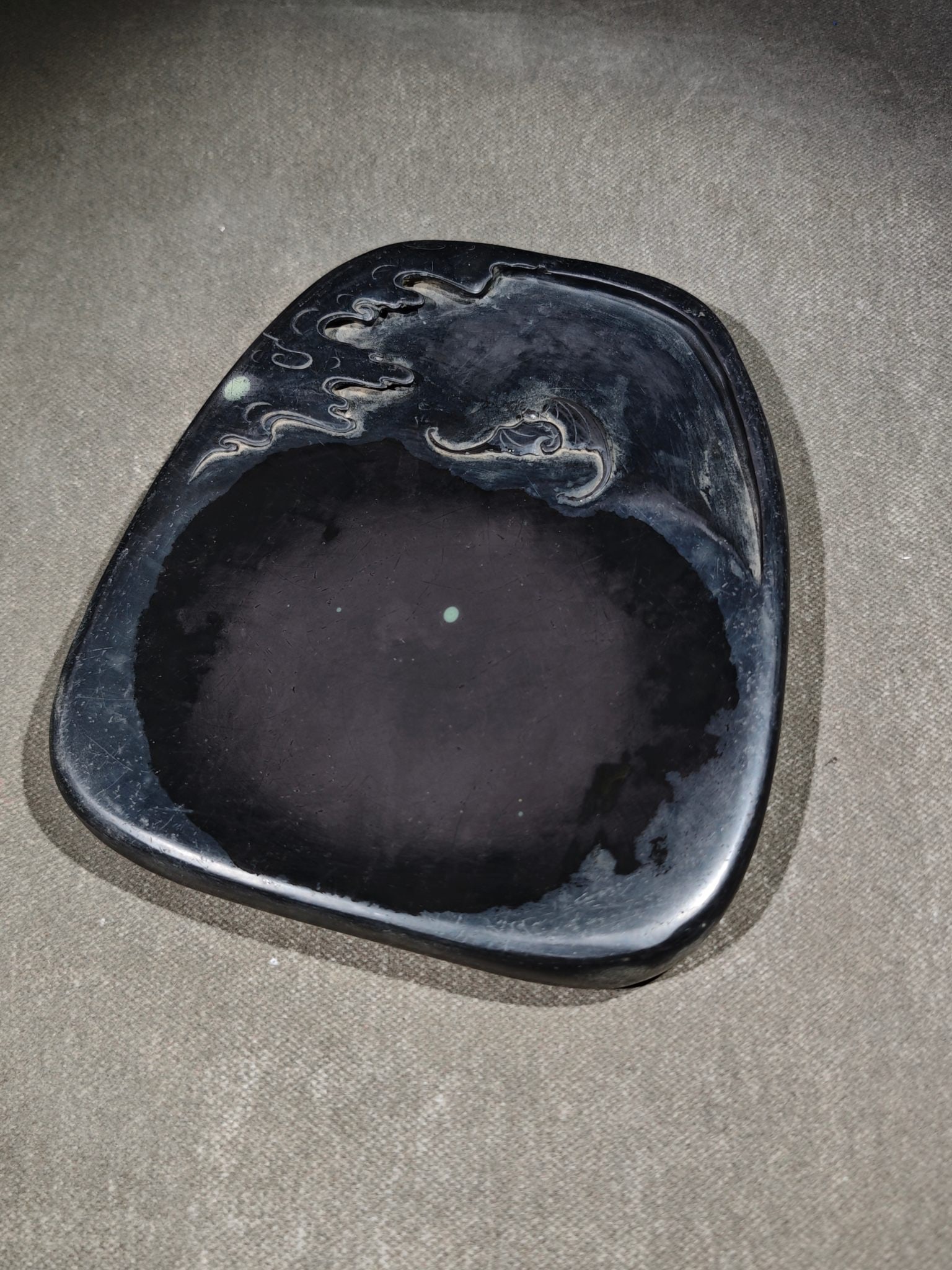 An Exquisite Bats Pattern with poem Inkstone - 5