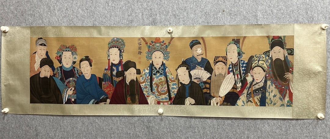 An Fabulous Chinese Ink Figure By Silk: An Fabulous Chinese Ink Figure By Silk Shen rongwei Without frame Size:40cmx154cm (The Dimensions Of All Batches Are Manually Measured.If You Need More Detailed Information, Please Contact Our