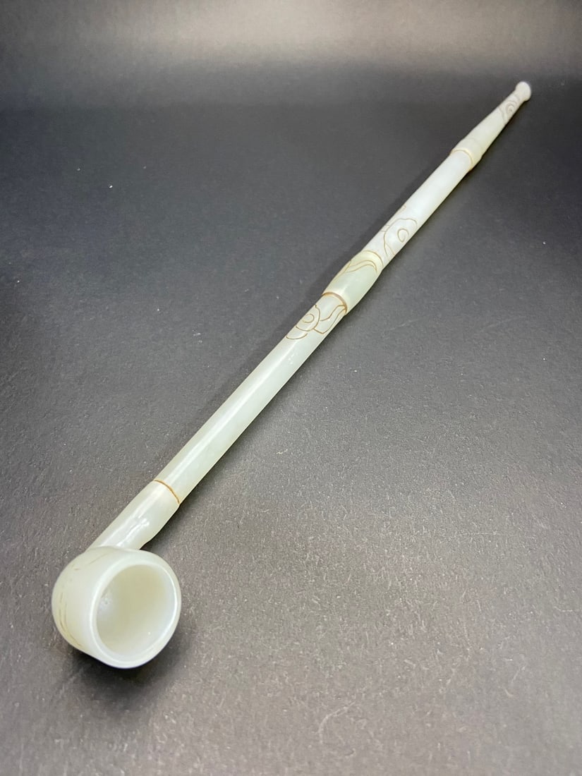 An Exquisite White Jade Auspicious Cloud Pattern Ornament - 4